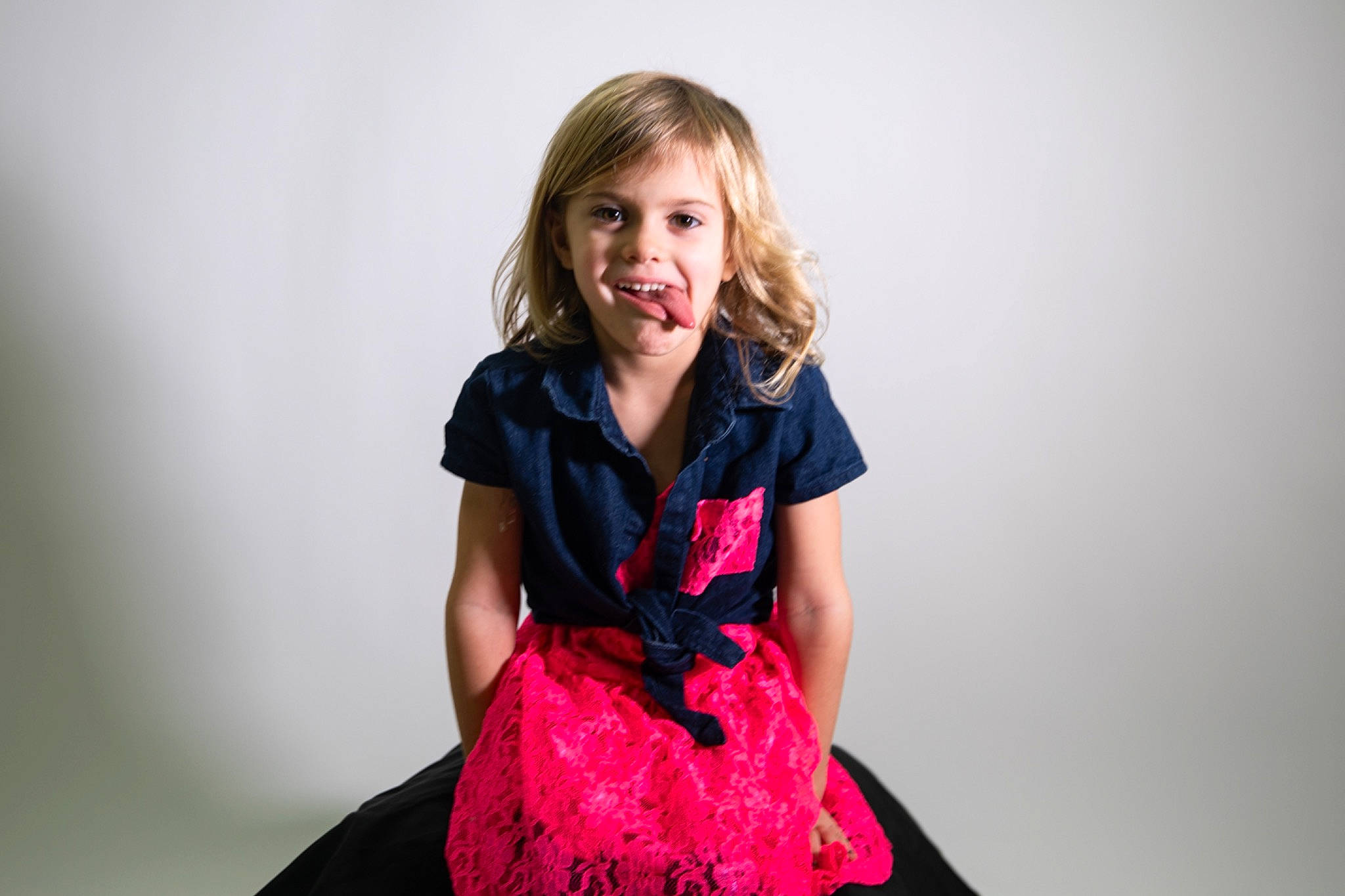 Lilja joined the competition — help win amazing prizes! child, day_dress, electric_blue, entertainment, event, face, fashion_design, flash_photography, formal_wear, fun, hair, happy, magenta, one_piece_garment, pattern, person, ruffle, sitting, sleeve, smile