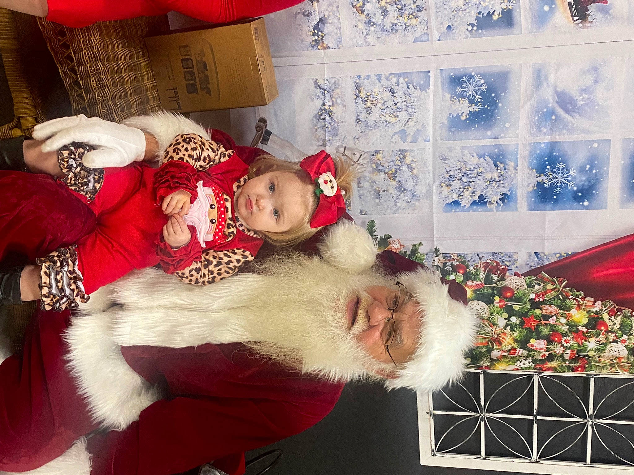 Riley joined the competition — help win amazing prizes! baby, carmine, child, christmas, christmas_eve, christmas_ornament, comfort, companion_dog, event, fictional_character, fun, fur, happy, hat, headwear, holiday, lap, person, red, room