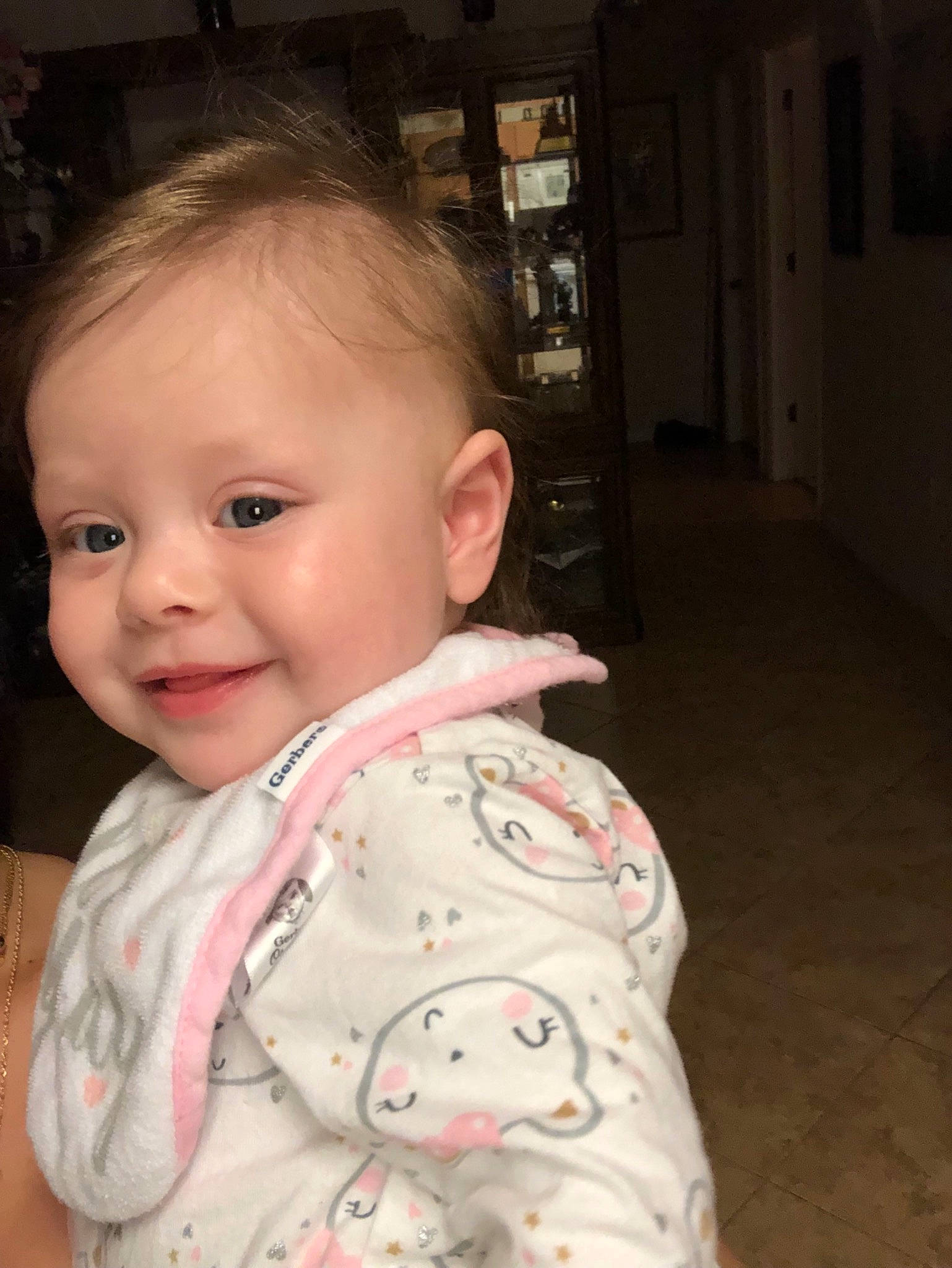 Madeleine is registered to the contest to win money with this photo: baby, cheek, child, chin, ear, eye, face, forehead, head, iris, joy, lip, mouth, nose, person, skin, smile, standing, toddler