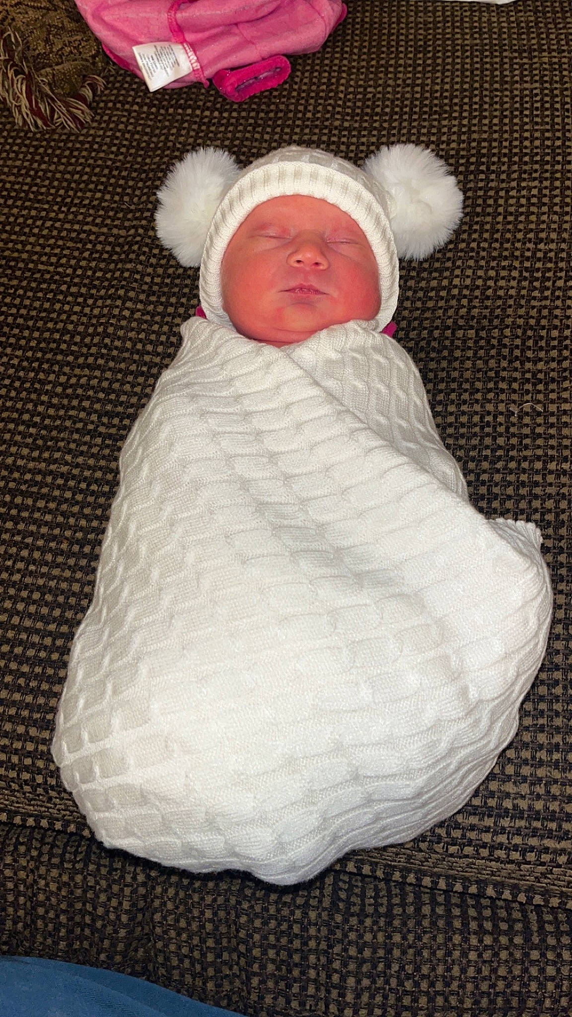 Aurora joined the competition — help win amazing prizes! art, baby, baby_products, baby_sleeping, baby_toddler_clothing, bonnet, cap, carmine, child, comfort, hat, headgear, knit_cap, linens, person, room, sleeve, toddler, towel, wool