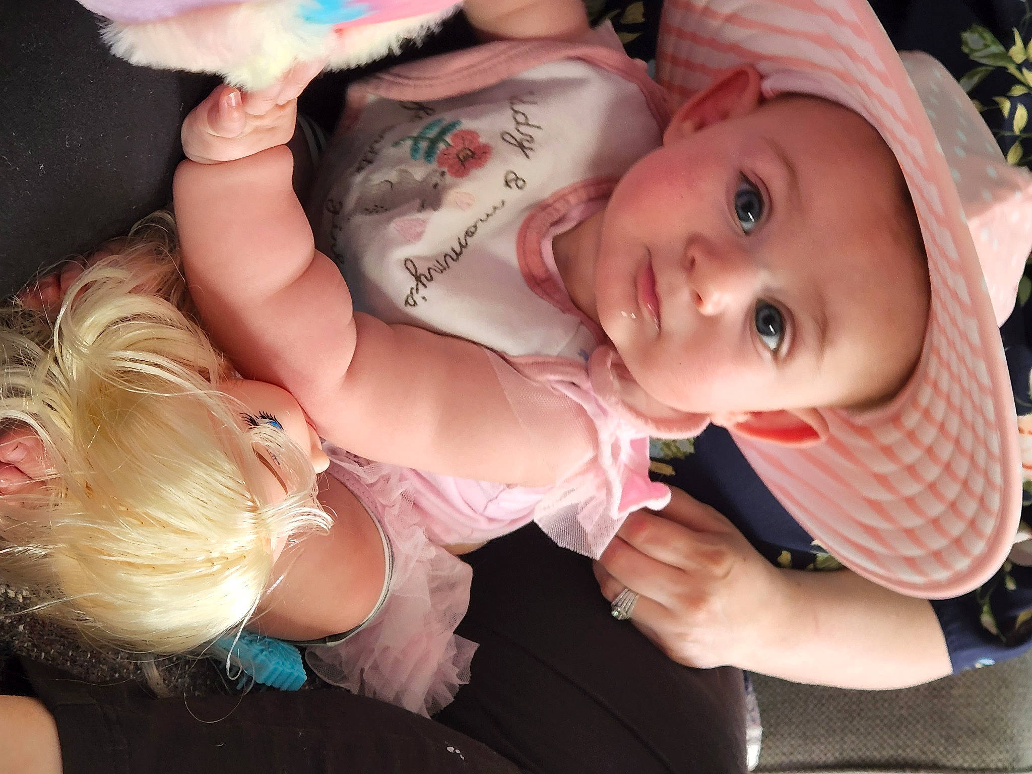 Adalynn joined the competition — help win amazing prizes! baby, baby_toddler_clothing, cheek, event, finger, fun, gesture, hand, happy, hat, headwear, lip, mammal, mouth, nose, people, person, pink, plant, skin