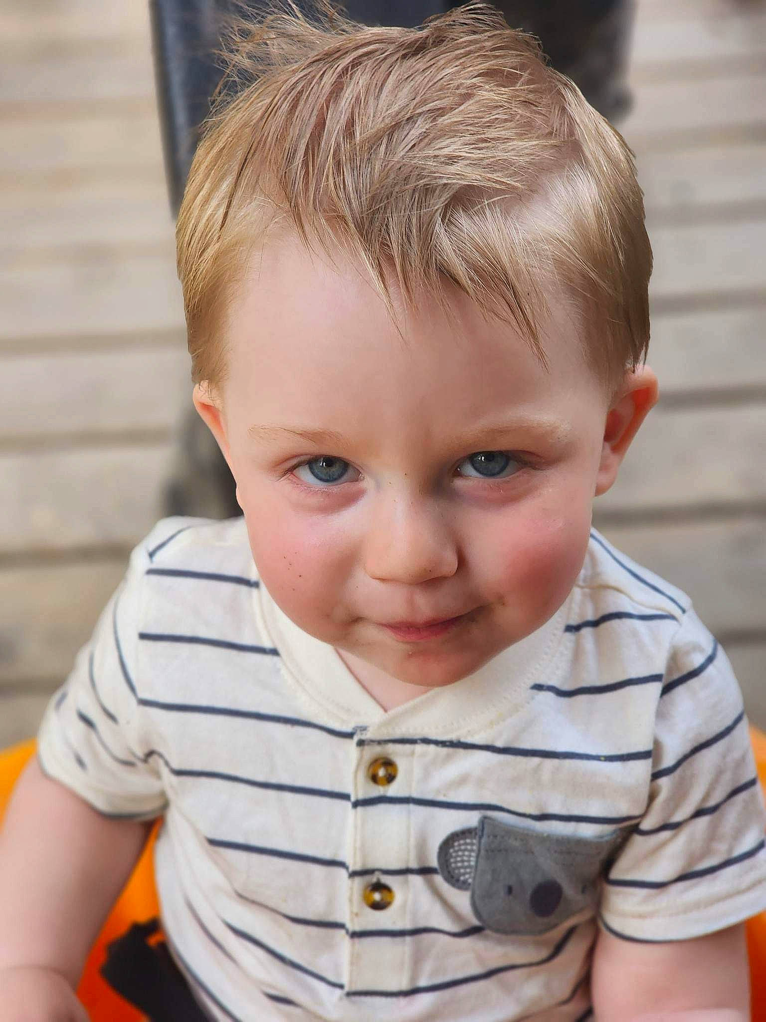 Evan joined the competition — help win amazing prizes! baby_toddler_clothing, cheek, chin, ear, eye, eyebrow, eyelash, facial_expression, hair, happy, iris, lip, mammal, mouth, neck, nose, person, skin, sleeve, smile