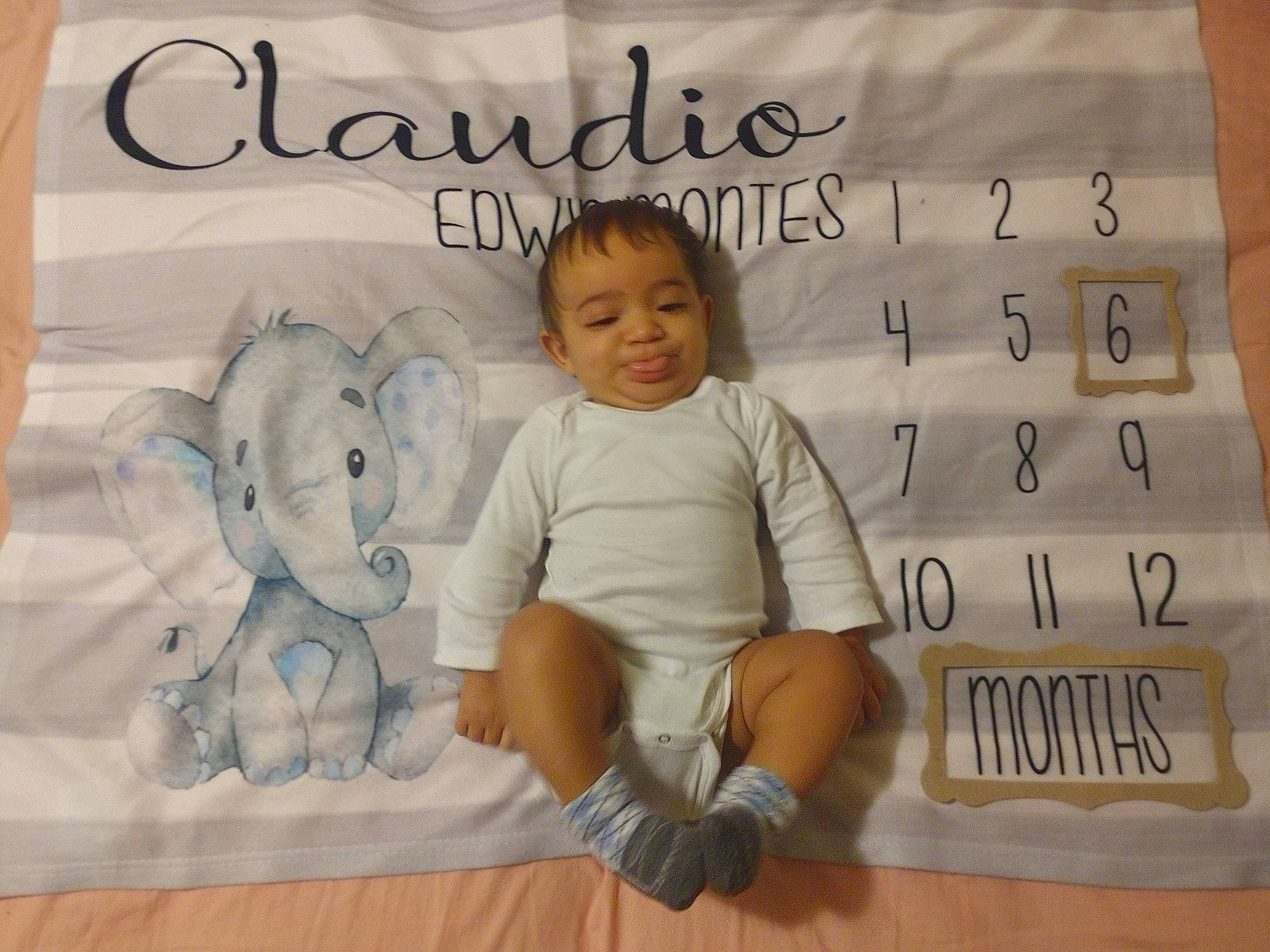Claudio joined the competition — help win amazing prizes! baby, baby_toddler_clothing, child, comfort, facial_expression, font, happy, human, linens, mammal, pattern, people, person, product, sleeve, smile, t_shirt, textile, toddler, toy
