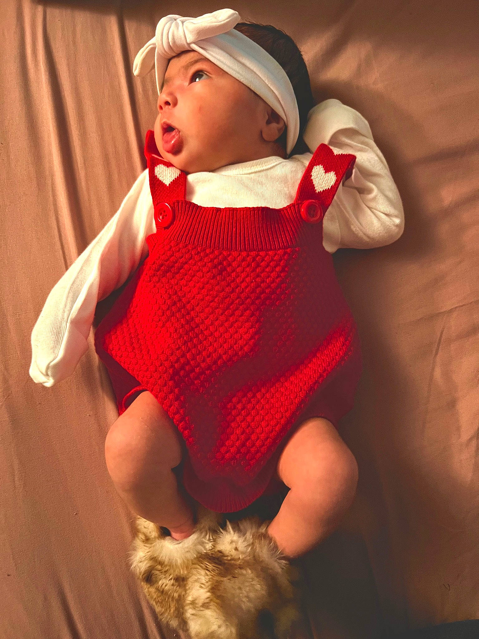 Amora joined the competition — help win amazing prizes! baby, baby_toddler_clothing, cap, child, comfort, day_dress, dress, flash_photography, hand, headgear, headwear, human_body, human_leg, knee, leg, one_piece_garment, pattern, person, skin, sleeve