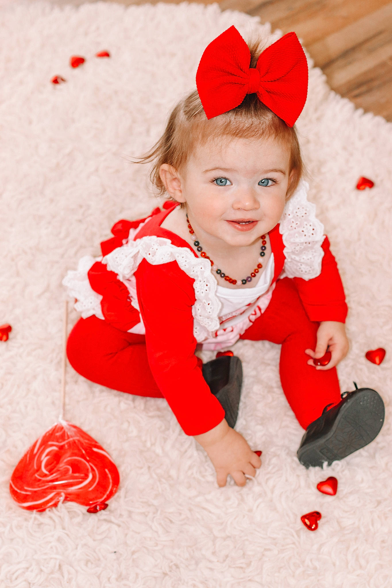 Harlee joined the competition — help win amazing prizes! baby, baby_toddler_clothing, child, costume_hat, event, face, flooring, fun, happy, head, holiday, joy, orange, pattern, person, pink, product, red, skin, sleeve