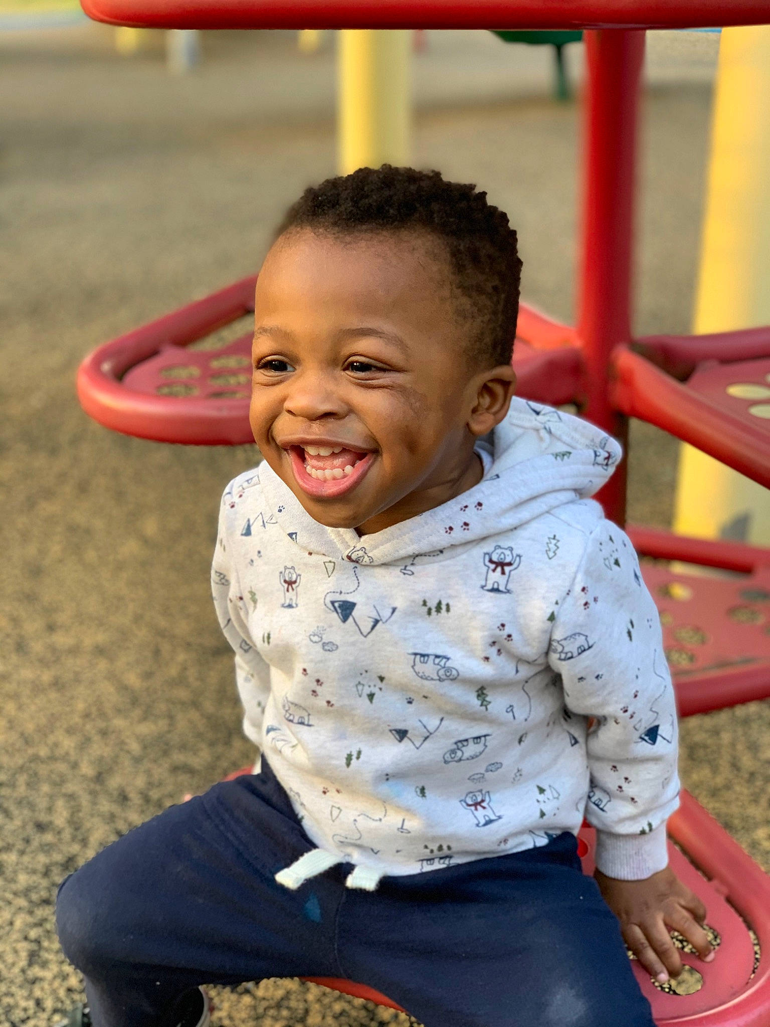 Davis joined the competition — help win amazing prizes! baby, cheek, child, child_model, facial_expression, fun, happy, joy, laugh, person, play, playground, public_space, recreation, sitting, skin, smile, toddler