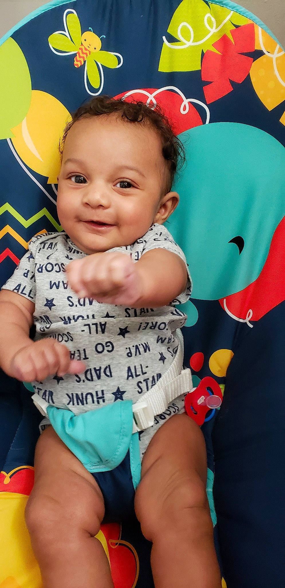 Kal-el is registered to the contest to win money with this photo: baby, baby_products, baby_toddler_clothing, cheek, child, happy, head, person, play, product, skin, smile, toddler, yellow