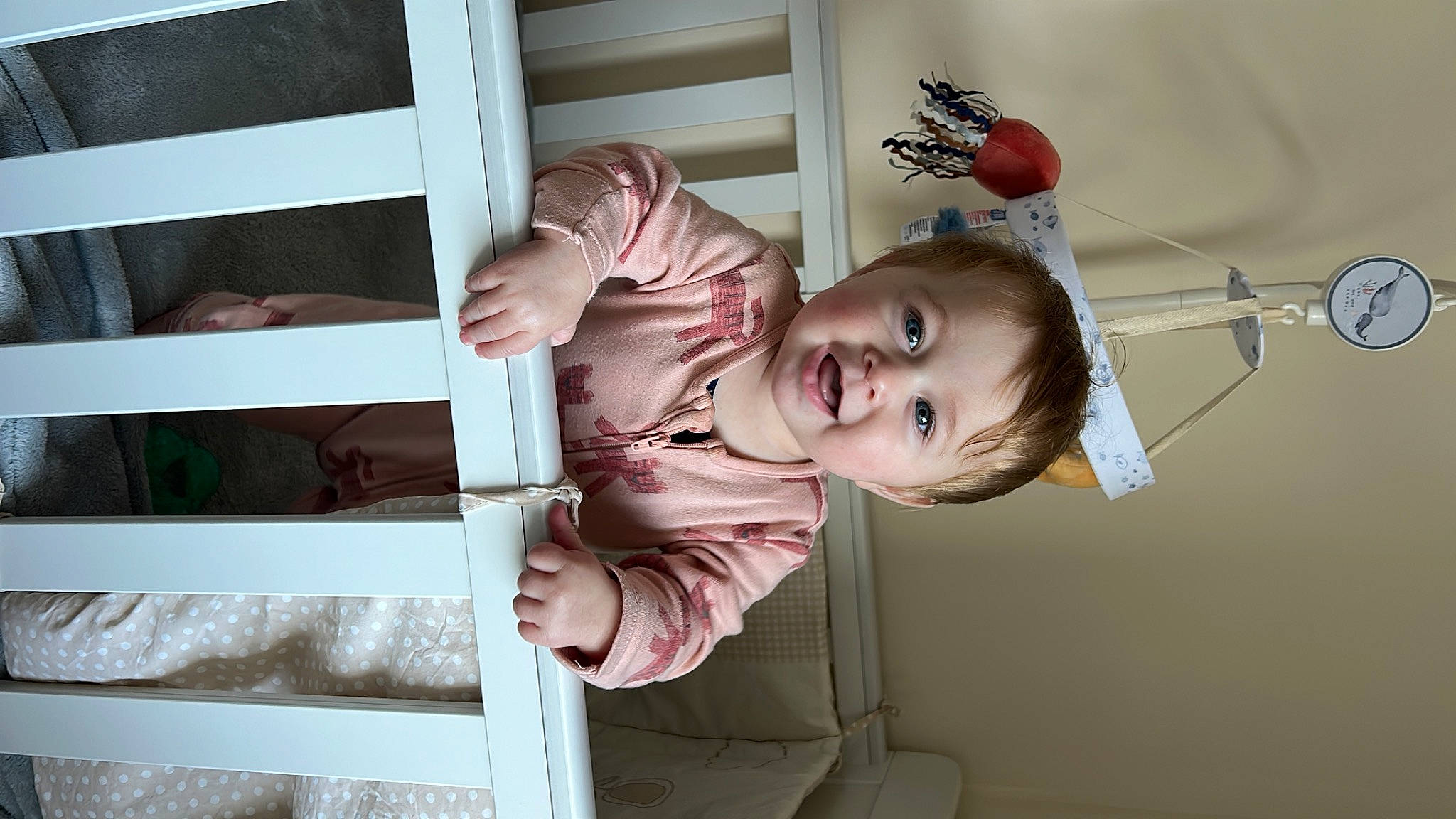 Elsie joined the competition — help win amazing prizes! baby, baby_products, baby_toddler_clothing, child, comfort, door, fun, happy, joy, mouth, person, room, skin, sleeve, smile, stairs, toddler, window, wood