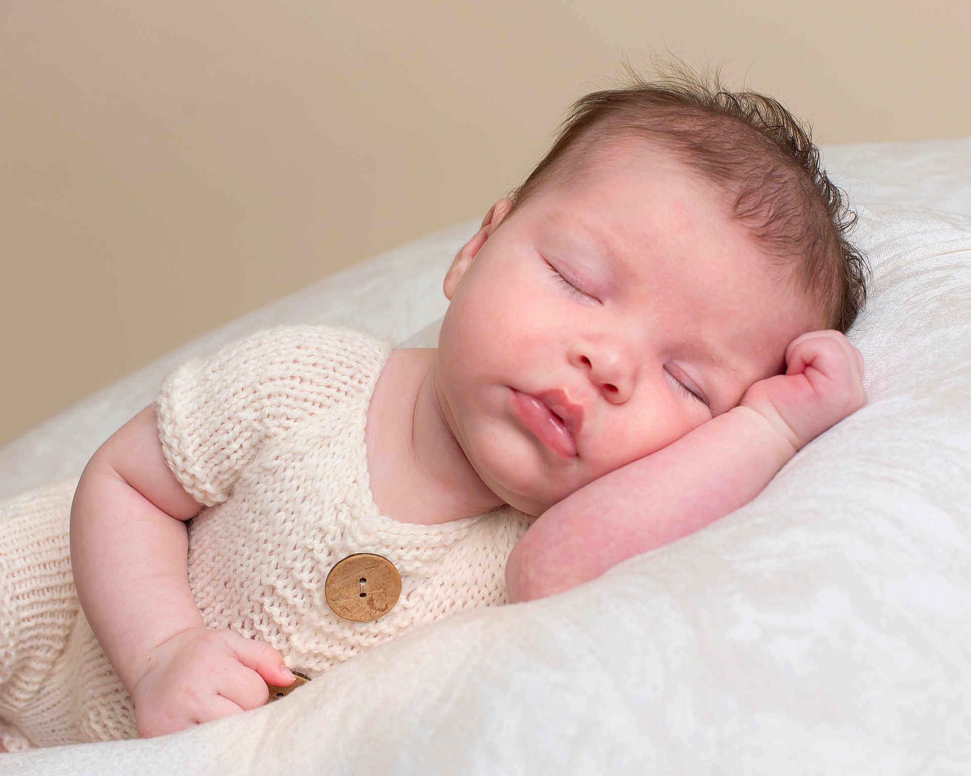 Adeline joined the competition — help win amazing prizes! baby, sleeping, infant, knitwear, button, soft, pillow, cozy, peaceful, rest, skin, hand, face, cute, child, portrait, indoors, closeup, relax, peace