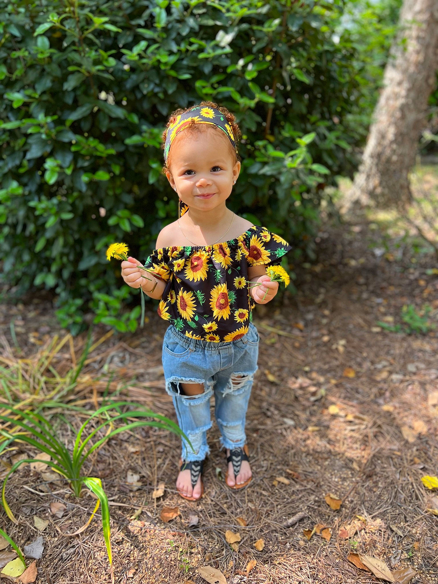 Angela joined the competition — help win amazing prizes! baby, baby_toddler_clothing, child, clothing, face, forest, fun, garden, grass, happy, jeans, joy, landscape, leaf, people_in_nature, person, plant, smile, soil, t_shirt