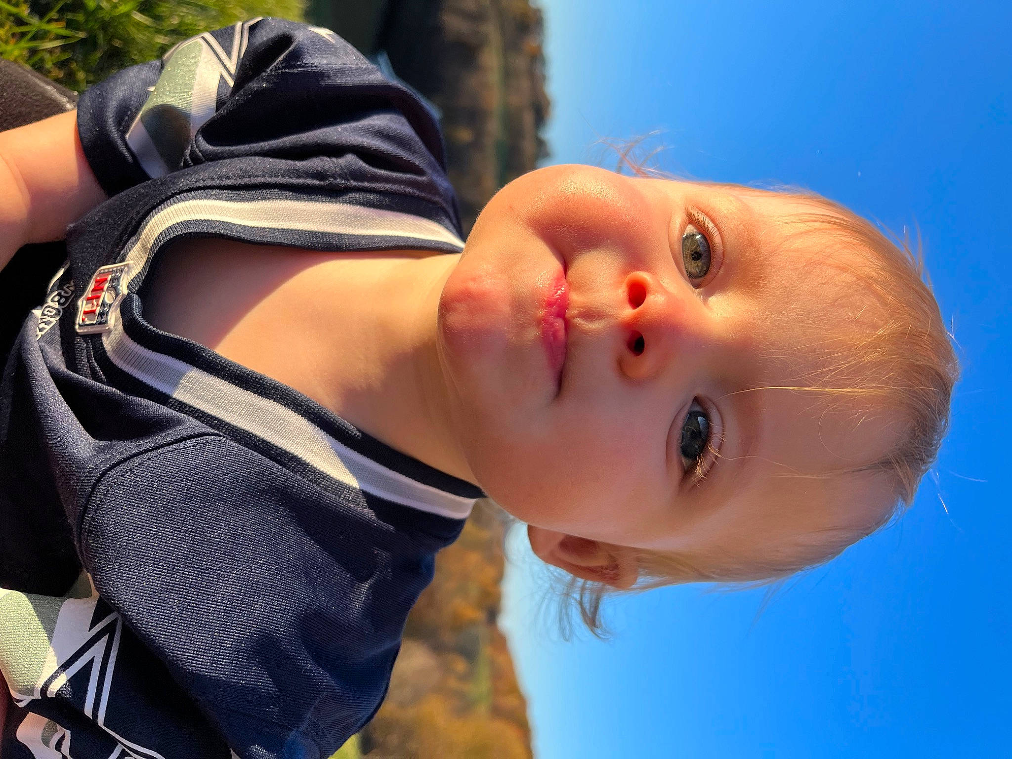 Juniper joined the competition — help win amazing prizes! baby, baby_toddler_clothing, child, cloud, electric_blue, eyelash, face, facial_expression, flash_photography, fun, grass, happy, leisure, lip, nose, people_in_nature, person, skin, sky, smile