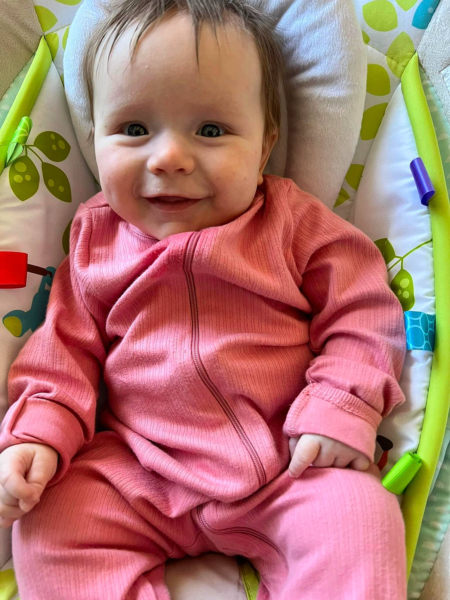 Kylie joined the competition — help win amazing prizes! baby, baby_products, baby_toddler_clothing, cheek, child, comfort, facial_expression, grass, happy, iris, joy, magenta, nose, outerwear, person, pink, sitting, skin, sleeve, smile