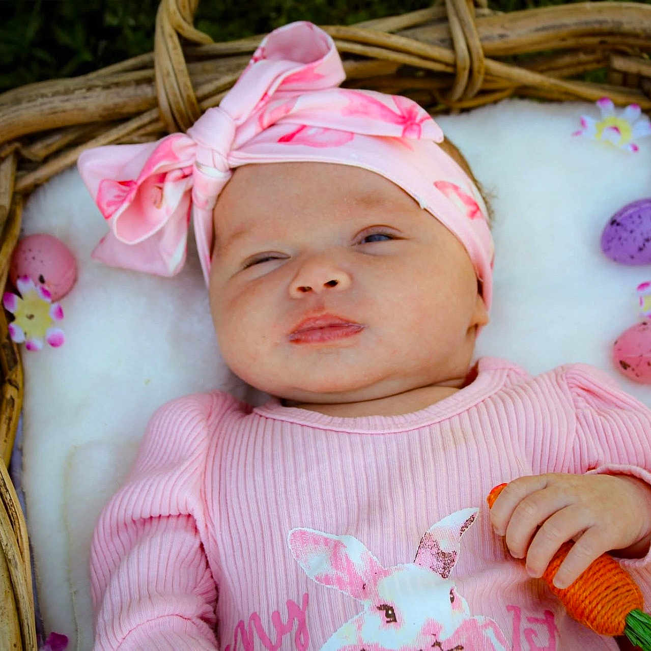 Westlynn joined the competition — help win amazing prizes! baby, basket, bed, bonnet, cap, clothing, cradle, crib, cushion, face, furniture, glove, hat, head, infantbed, newborn, person, photography, portrait, sleeping