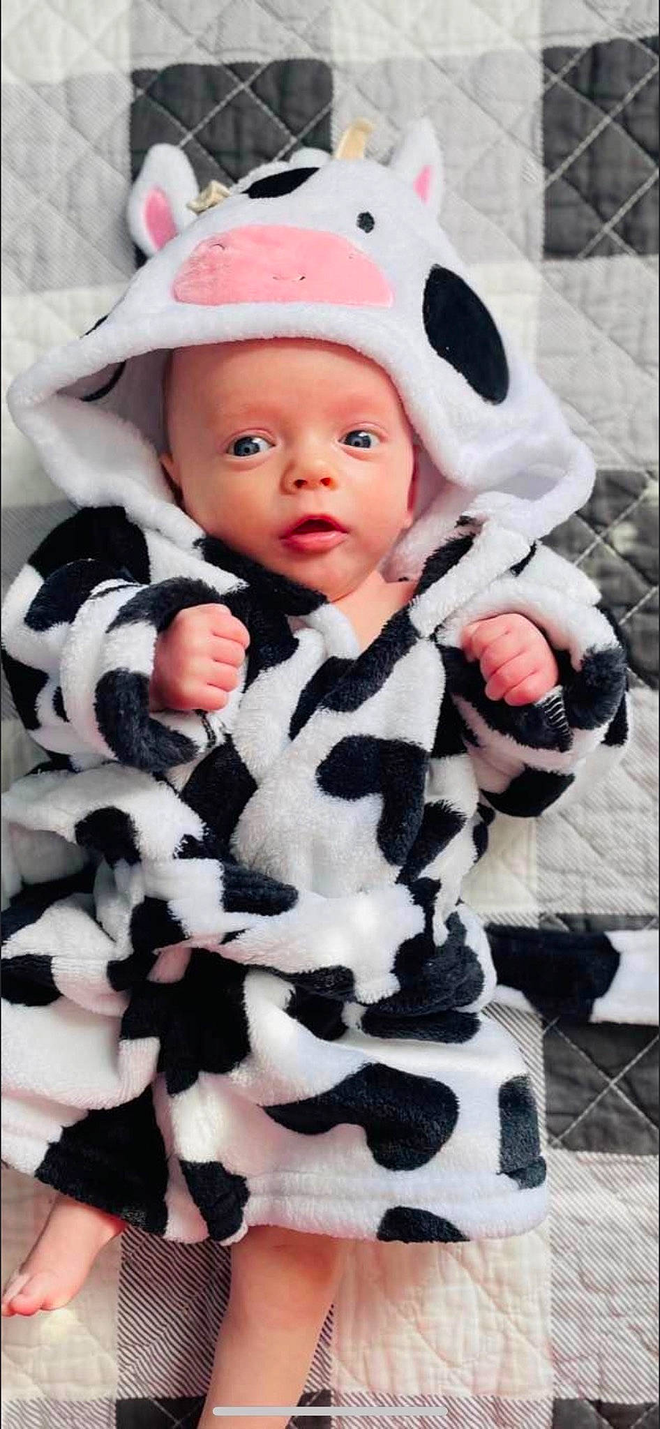 Curtis joined the competition — help win amazing prizes! baby, baby_toddler_clothing, black, cap, cheek, child, eye, face, fur, happy, headwear, outerwear, pattern, person, photograph, pink, product, skin, sleeve, textile