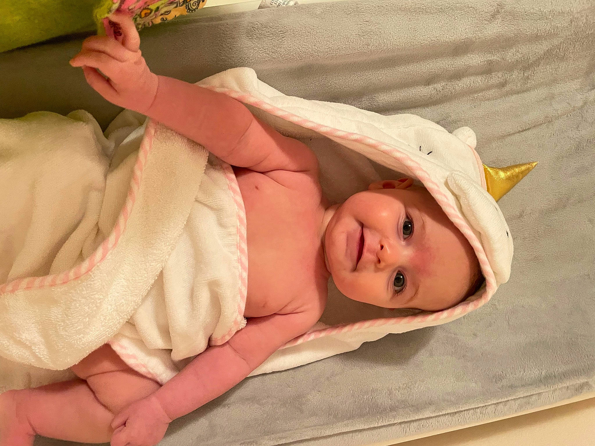 Tillie joined the competition — help win amazing prizes! baby, baby_products, baby_safety, baby_sleeping, baby_toddler_clothing, bedding, bedtime, child, comfort, headgear, headwear, linens, peach, person, pink, room, skin, sleep, sleeve, toddler