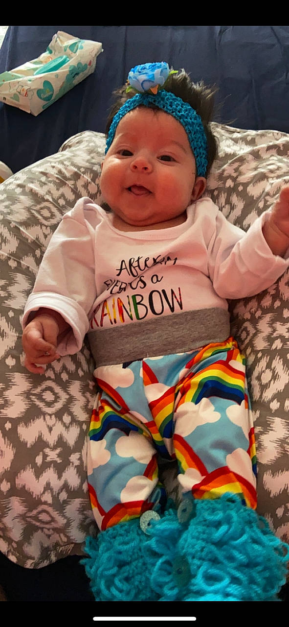 Anahi joined the competition — help win amazing prizes! baby, baby_products, baby_toddler_clothing, cheek, child, head, headgear, person, product, sleeve, smile, textile, toddler