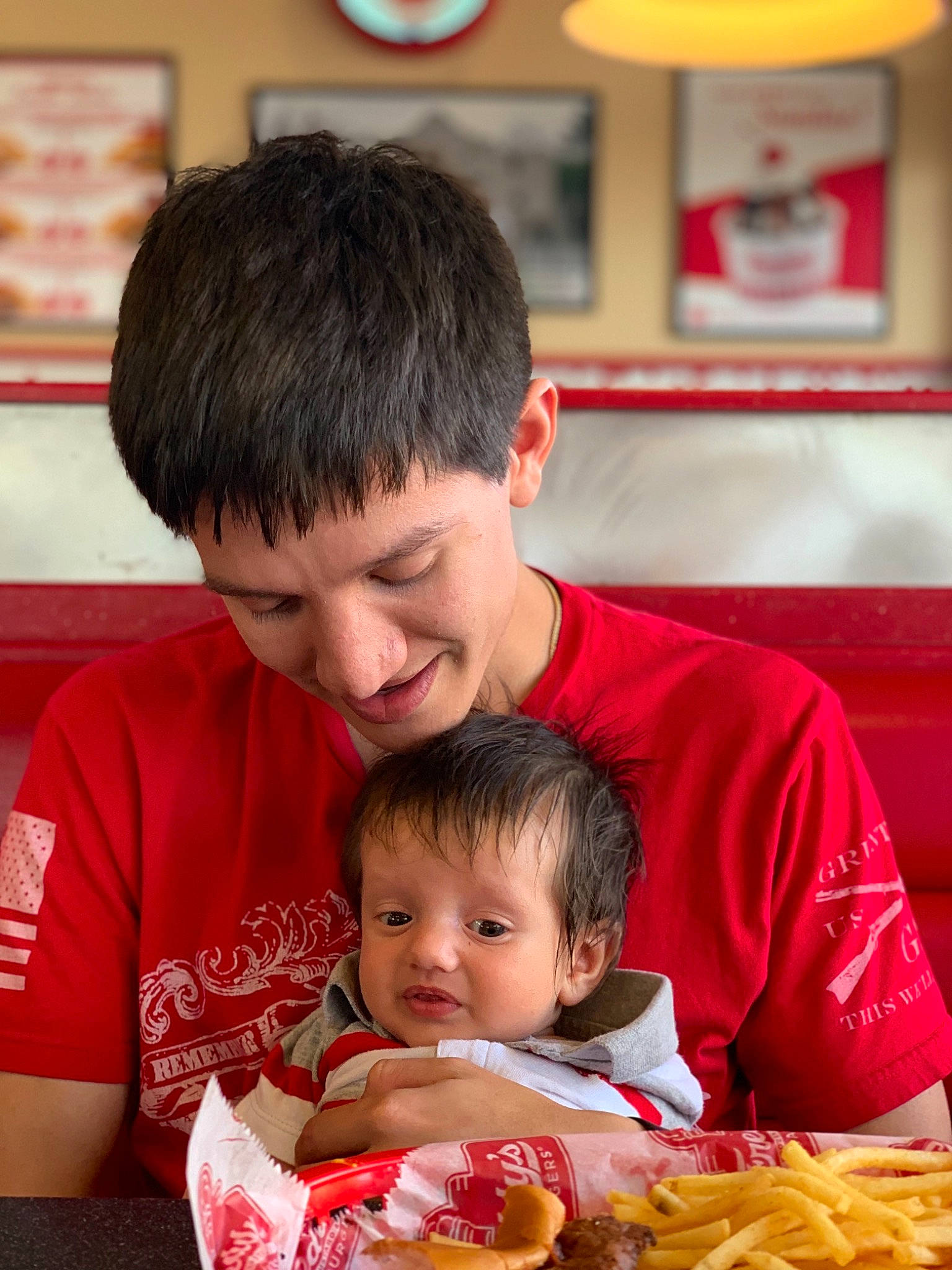 Raylan joined the competition — help win amazing prizes! child, comfort_food, cuisine, dish, eating, fast_food, father, food, junk_food, lunch, meal, person, toddler