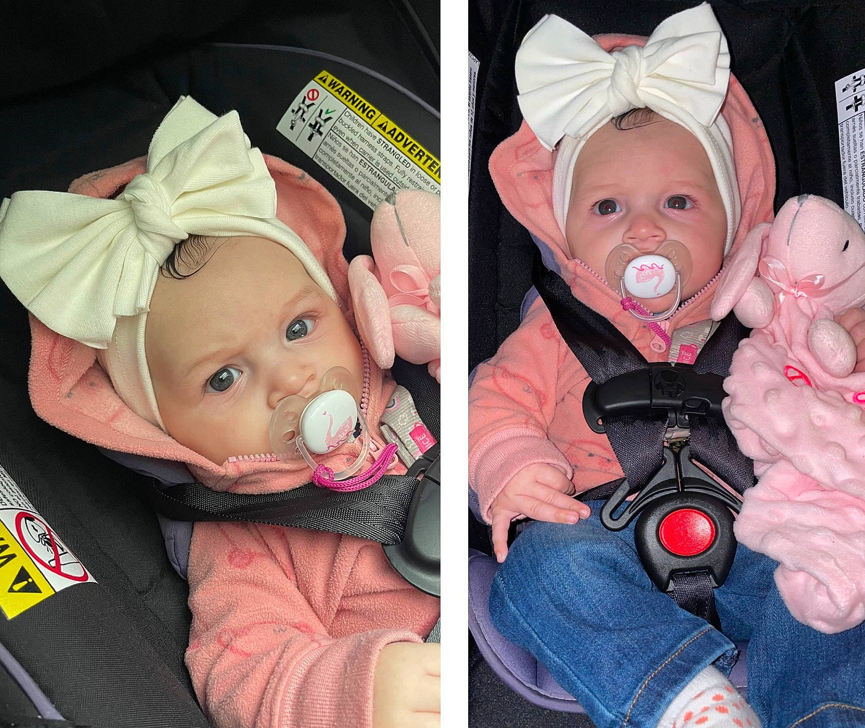 Annalise is registered to the contest to win money with this photo: baby, baby_carriage, baby_products, baby_safety, baby_sleeping, baby_toddler_clothing, cheek, child, comfort, facial_expression, happy, headwear, lap, linens, pattern, person, plush, skin, sleeve, stuffed_toy