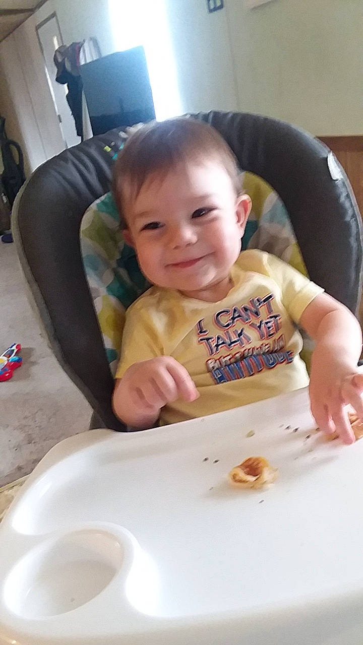 Leonard joined the competition — help win amazing prizes! baby, baby_food, cheek, child, comfort_food, eating, food, person, skin, toddler