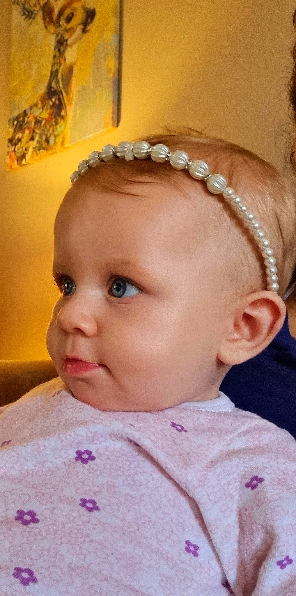 Amelia is registered to the contest to win money with this photo: baby, baby_toddler_clothing, cheek, chin, dress, ear, eye, eyebrow, eyelash, forehead, hair, hairstyle, head, headgear, iris, lip, neck, nose, person, skin