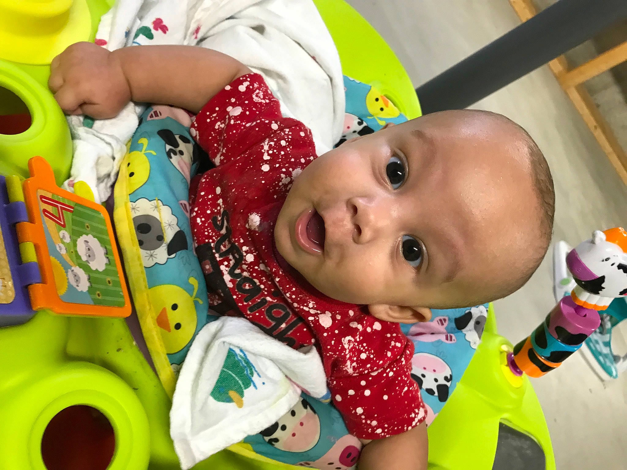 Yesu joined the competition — help win amazing prizes! baby, baby_playing_with_toys, baby_products, baby_toddler_clothing, baby_toys, cheek, child, event, fun, happy, leisure, person, plastic, play, room, smile, surprise, textile, toddler, toy