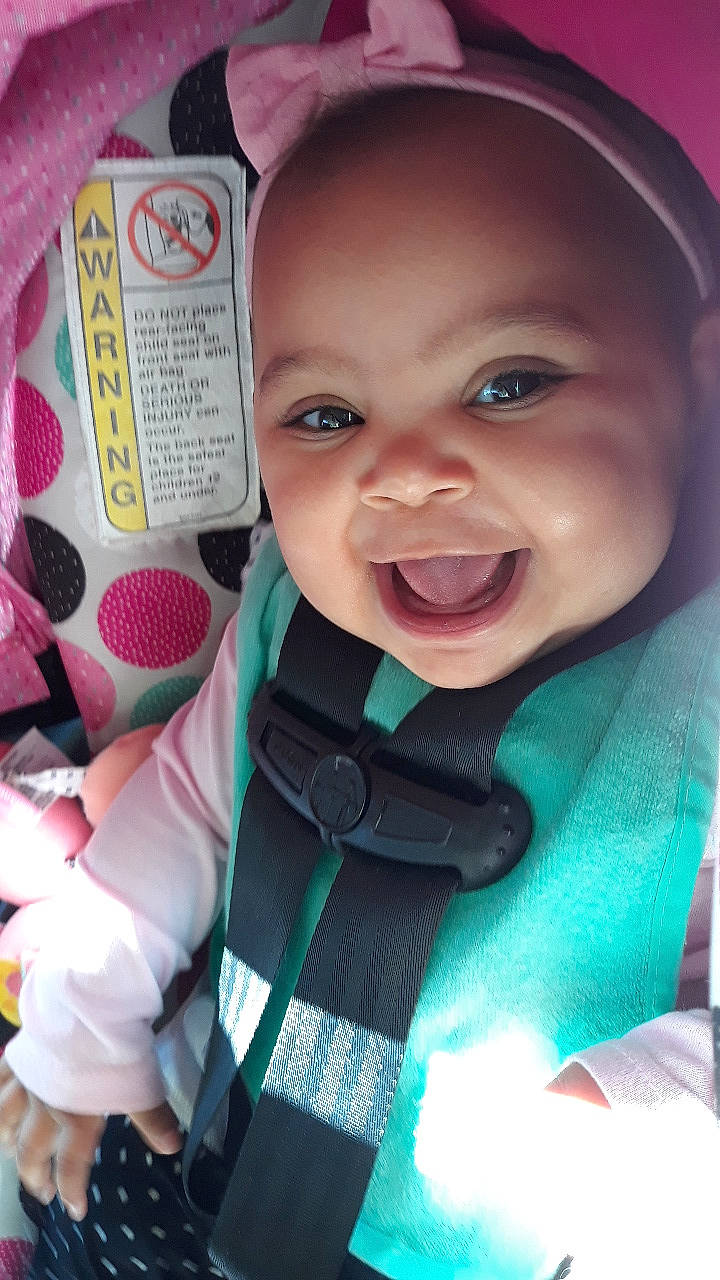 Sa'Riyah is registered to the contest to win money with this photo: baby, baby_products, beauty, cheek, child, cool, face, facial_expression, forehead, fun, happy, head, lip, nose, person, photography, pink, skin, smile, toddler