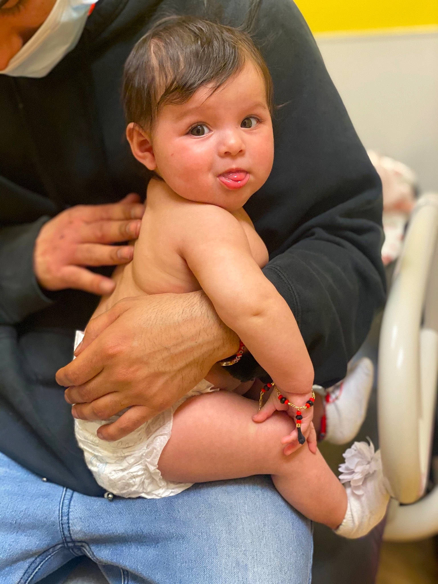 Yumi joined the competition — help win amazing prizes! baby, chest, comfort, elbow, finger, gesture, hand, happy, joint, knee, lap, leg, muscle, nail, neck, person, skin, thigh, thumb, toddler