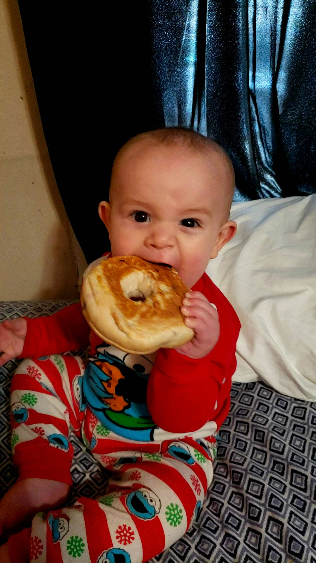 Brantlee joined the competition — help win amazing prizes! baby, baked_goods, baking, bread, cheek, child, cuisine, dish, eating, eye, fast_food, finger_food, food, food_craving, ingredient, junk_food, mammal, mouth, person, teddy_bear