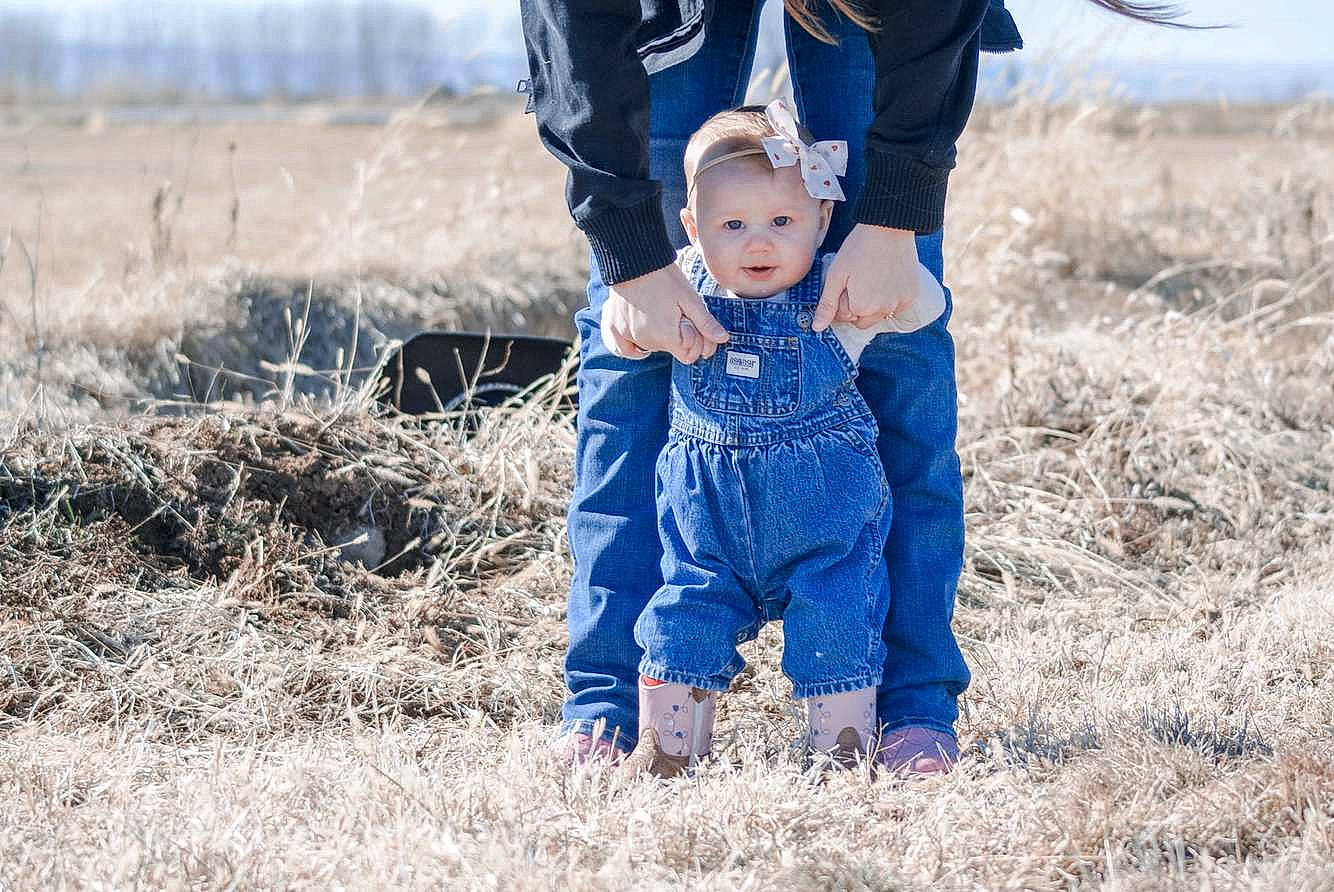 Lacey-mae joined the competition — help win amazing prizes! child, denim, family, fun, grass, grassland, jacket, jeans, outerwear, people, person, photography, play, prairie, soil, textile, toddler, winter