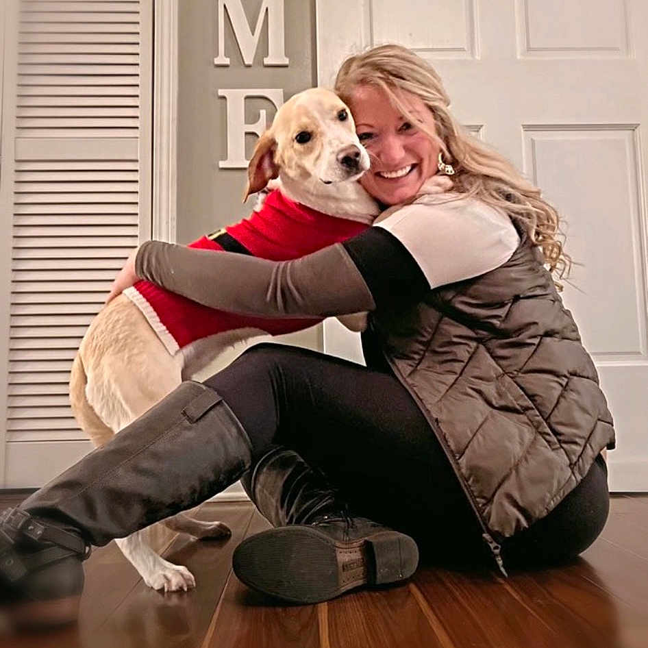 Bebe joined the competition — help win amazing prizes! carnivore, comfort, companion_dog, dog, dog_breed, door, fawn, flash_photography, flooring, fun, happy, hardwood, human_leg, knee, leg, sitting, smile, sunglasses, thigh, wood
