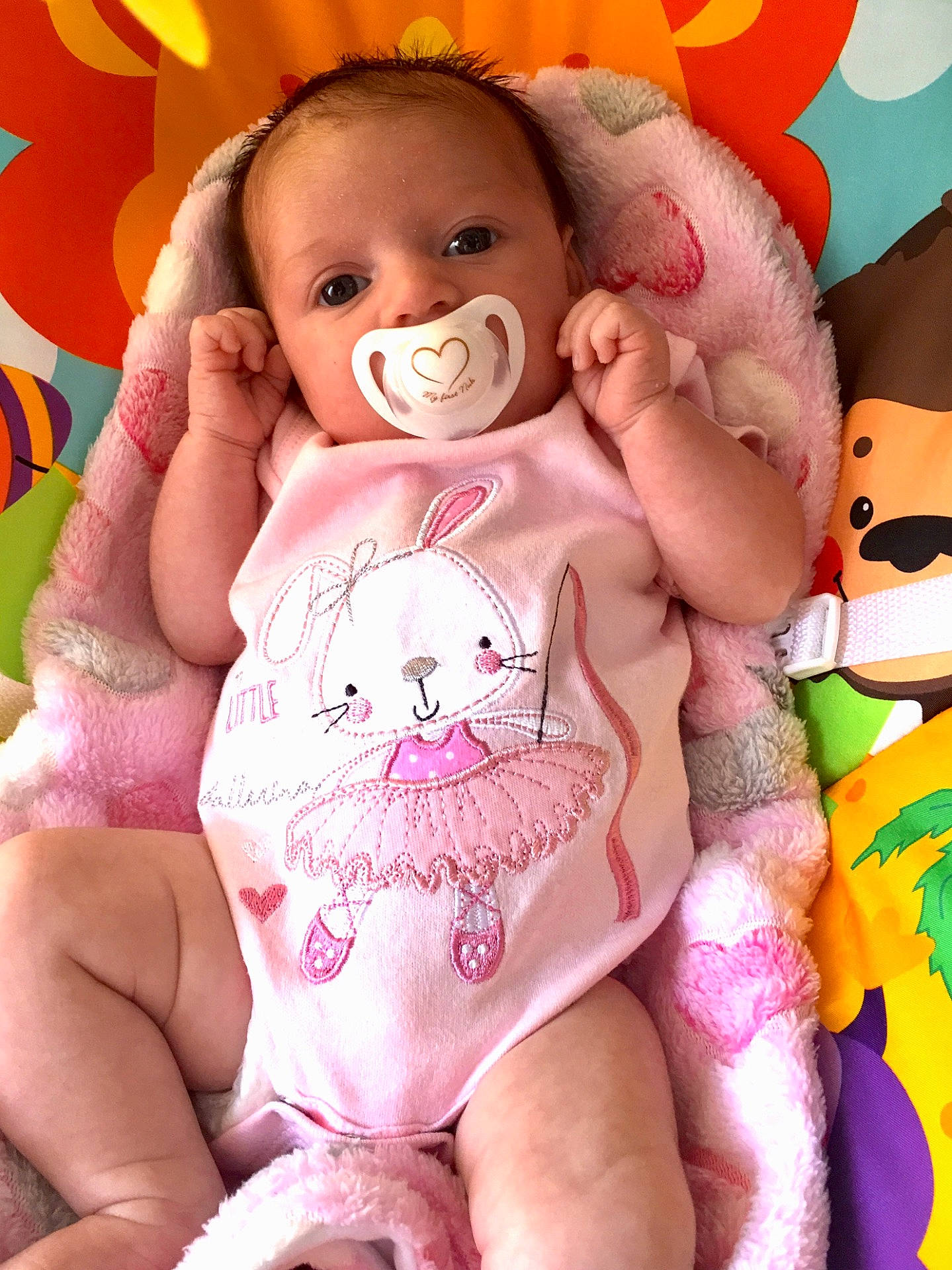 Esmé joined the competition — help win amazing prizes! bedtime, cheek, child, doll, finger, hand, head, infant, lip, mouth, person, pink, plush, product, skin, smile, stuffed_toy, textile, thumb, toddler