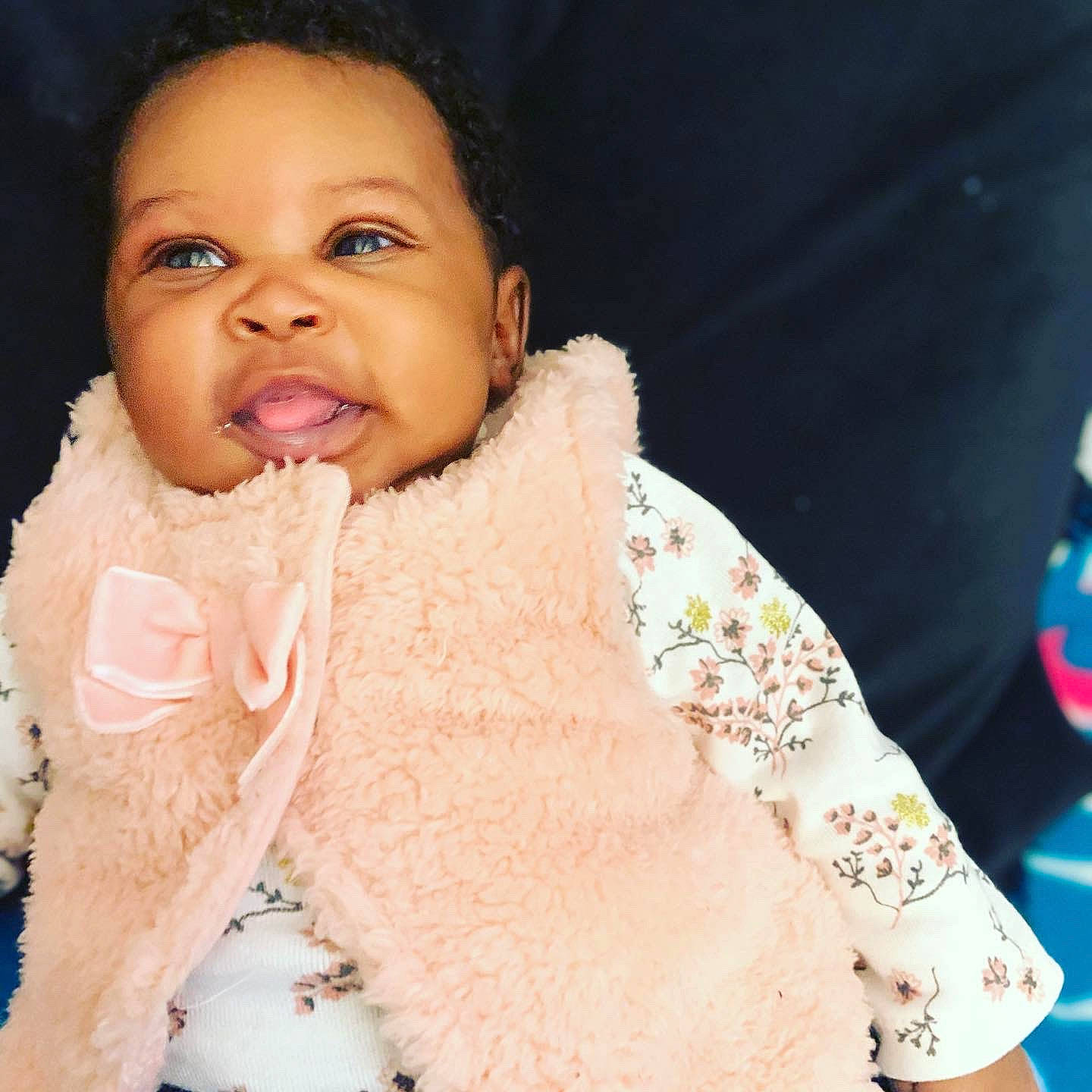 Braylinn joined the competition — help win amazing prizes! baby, beauty, cheek, child, cool, eye, face, facial_expression, forehead, happy, head, human, lip, nose, outerwear, person, photography, pink, skin, smile