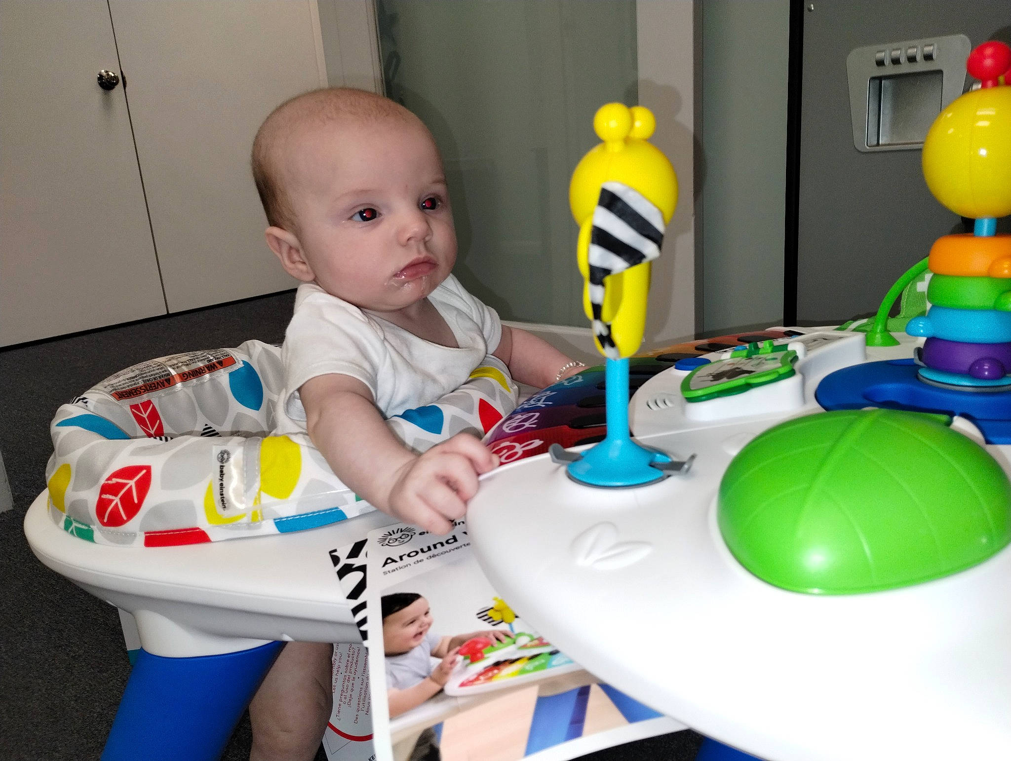 Angelina is registered to the contest to win money with this photo: baby, baby_playing_with_toys, baby_products, baby_toddler_clothing, baby_toys, chair, child, fun, green, happy, leisure, person, plastic, play, room, sharing, sitting, table, toddler, toy