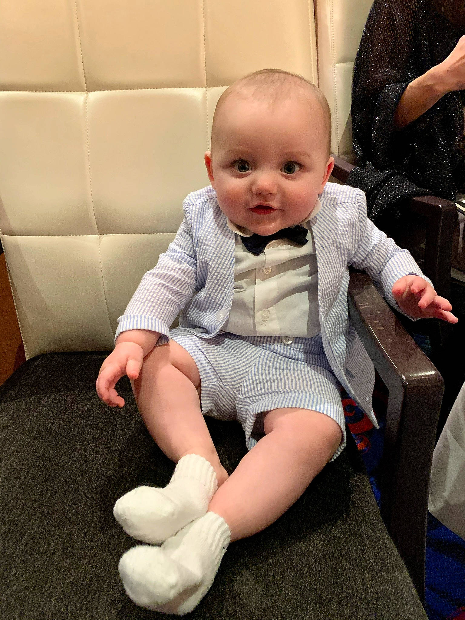 Cole joined the competition — help win amazing prizes! arm, baby, baby_toddler_clothing, cheek, child, footwear, leg, person, shoe, sitting, skin, toddler