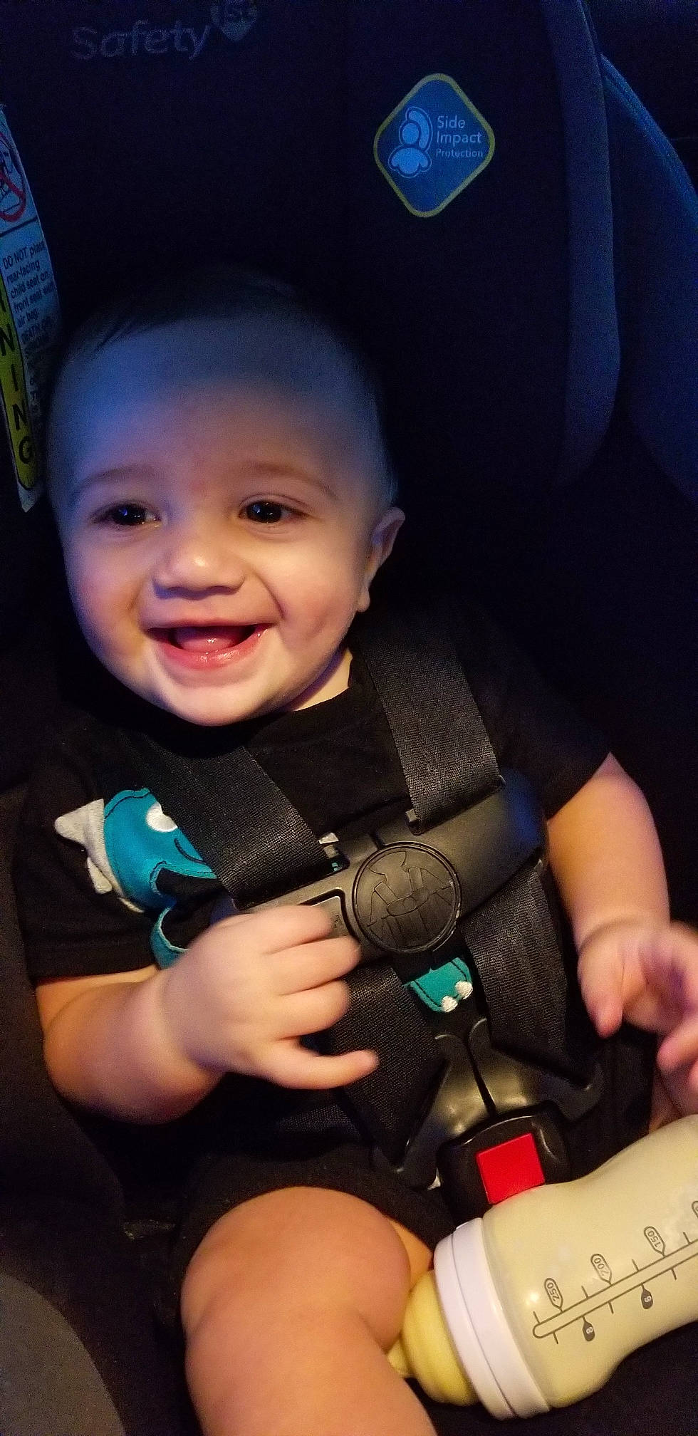 Keaton Ryker joined the competition — help win amazing prizes! auto_part, baby, baby_carriage, baby_in_car_seat, car_seat, cheek, child, cool, finger, fun, joy, leg, person, play, product, seat_belt, sitting, skin, smile, toddler