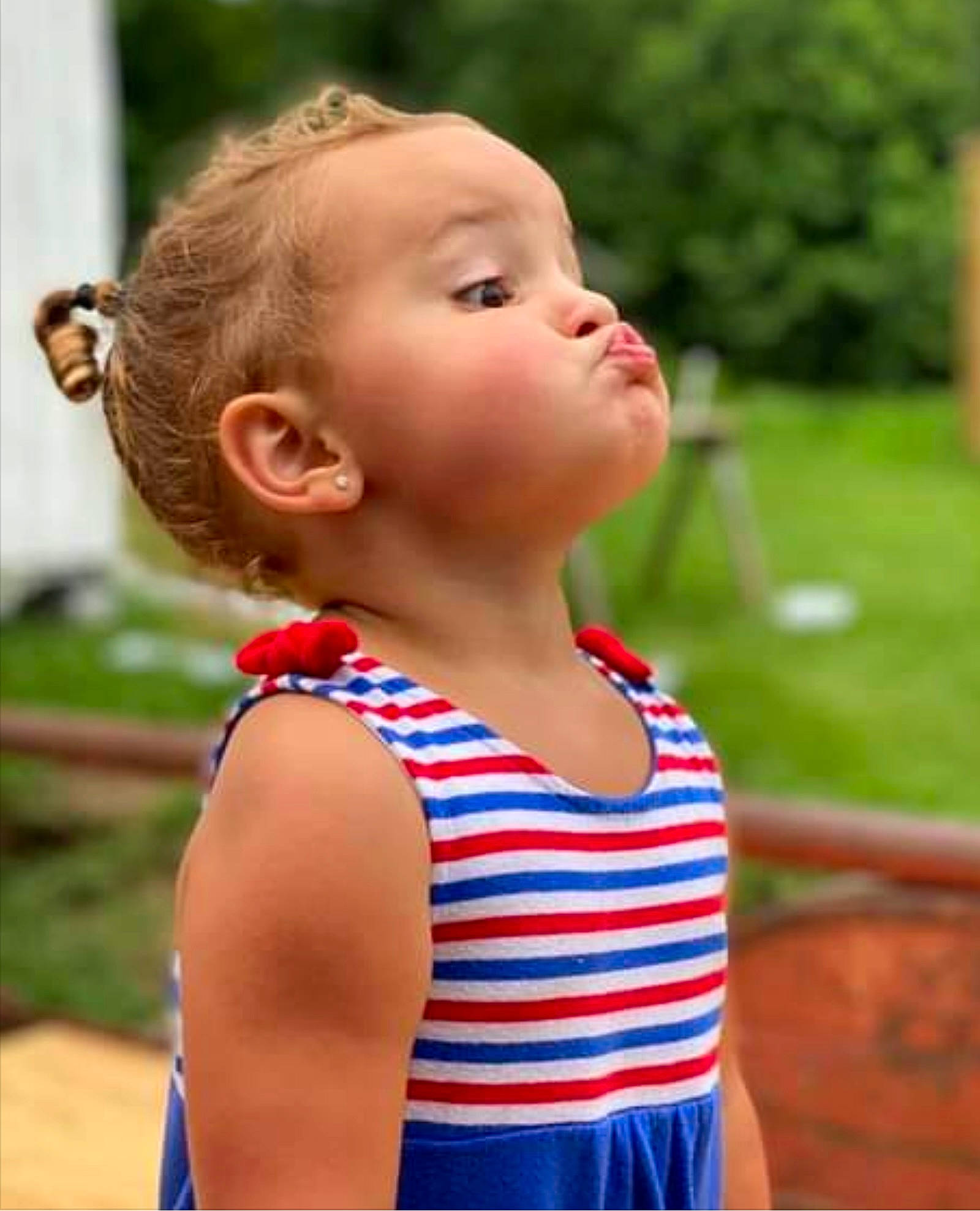 Steelie joined the competition — help win amazing prizes! baby, baby_toddler_clothing, cheek, child, chin, dress, fun, grass, happy, head, human_body, leisure, lip, mammal, neck, people_in_nature, person, plant, skin, toddler