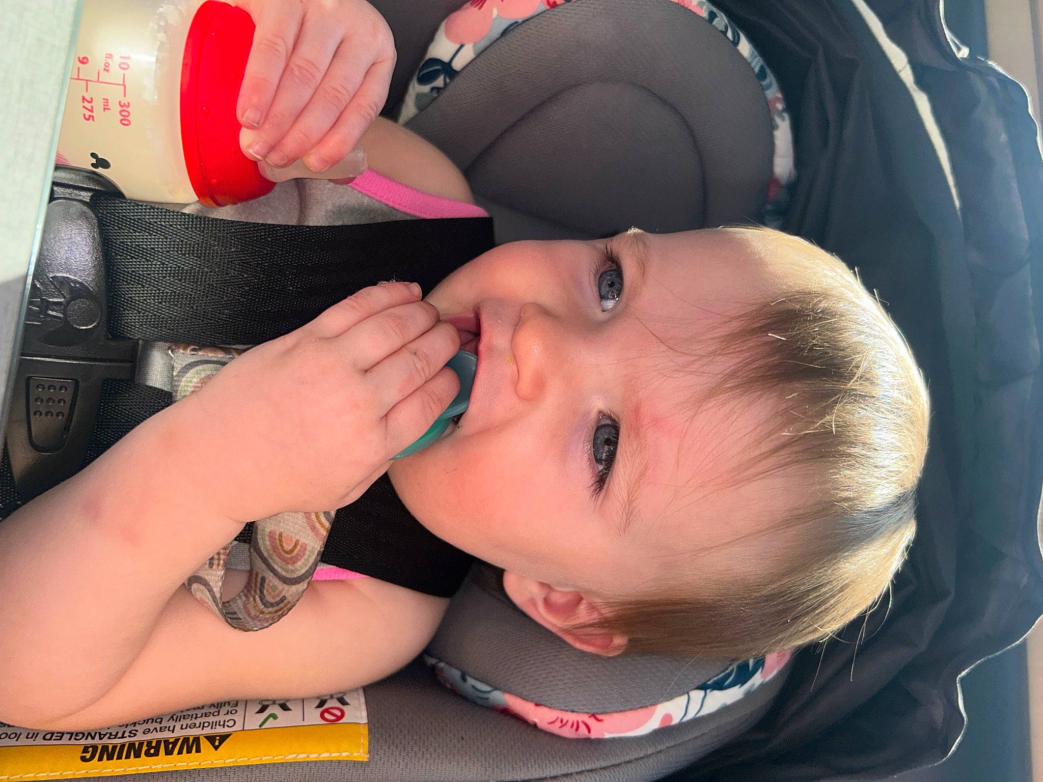 Gianna joined the competition — help win amazing prizes! baby, baby_toddler_clothing, bracelet, cheek, child, ear, eyebrow, eyelash, fashion_accessory, gesture, happy, hat, lip, mouth, nail, nose, person, pink, skin, toddler