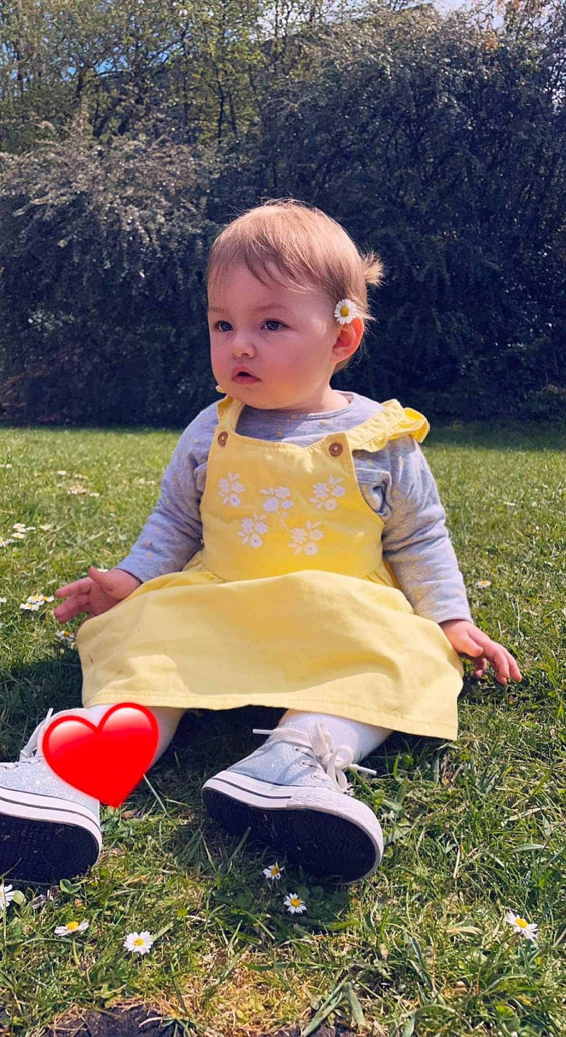 Elya participe au concours pour gagner de l'argent avec cette photo : baby, baby_toddler_clothing, balloon, child, dress, fun, garden, grass, happy, leisure, pattern, people_in_nature, person, pink, plant, play, recreation, sitting, t_shirt, toddler