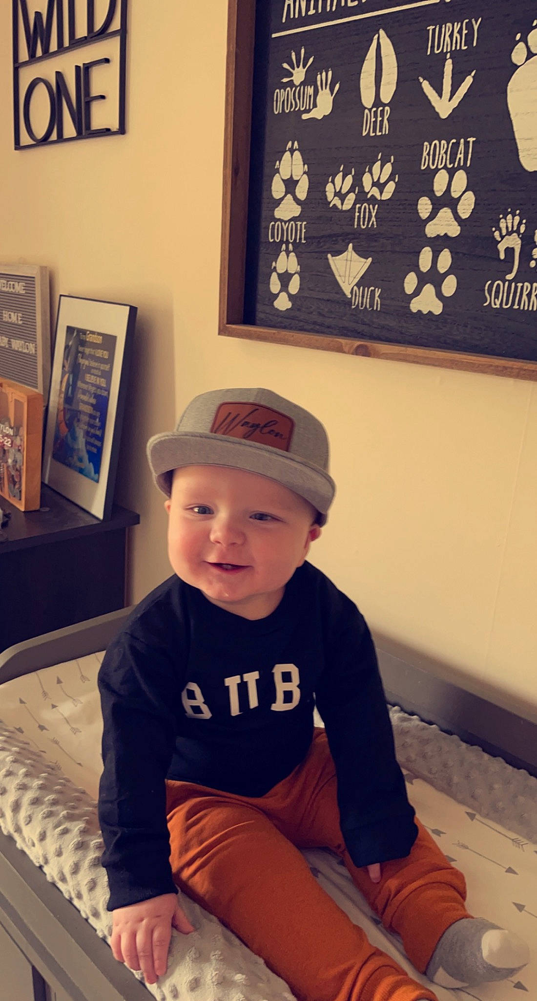 Waylon joined the competition — help win amazing prizes! art, baby_toddler_clothing, baseball_cap, blue, cap, child, comfort, cool, electric_blue, font, fun, hat, headwear, person, picture_frame, room, shorts, sleeve, smile, t_shirt