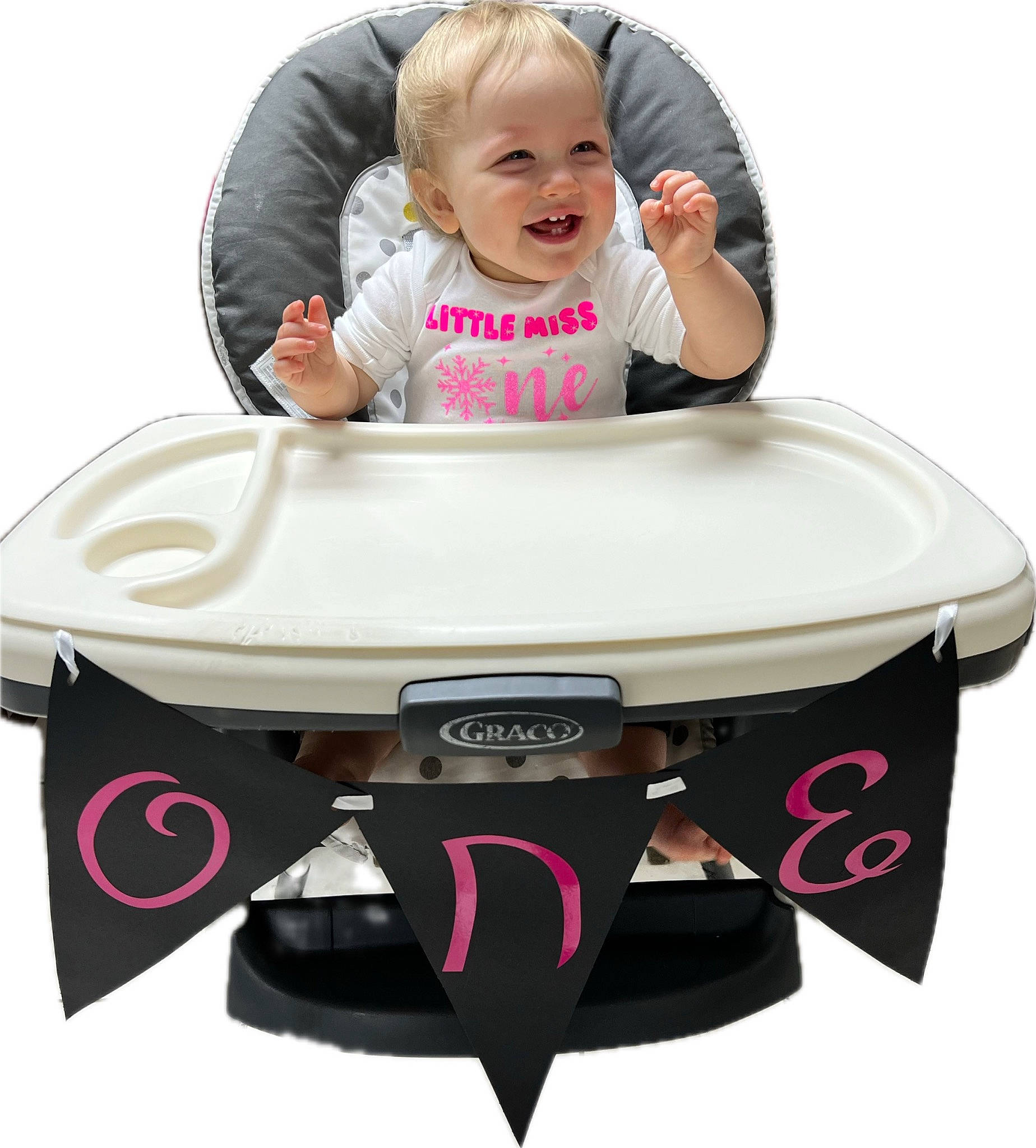 Maemae is registered to the contest to win money with this photo: arm, baby, baby_products, baby_toddler_clothing, carmine, chair, child, comfort, font, happy, magenta, mouth, person, pink, sitting, sleeve, smile, t_shirt, table, tableware