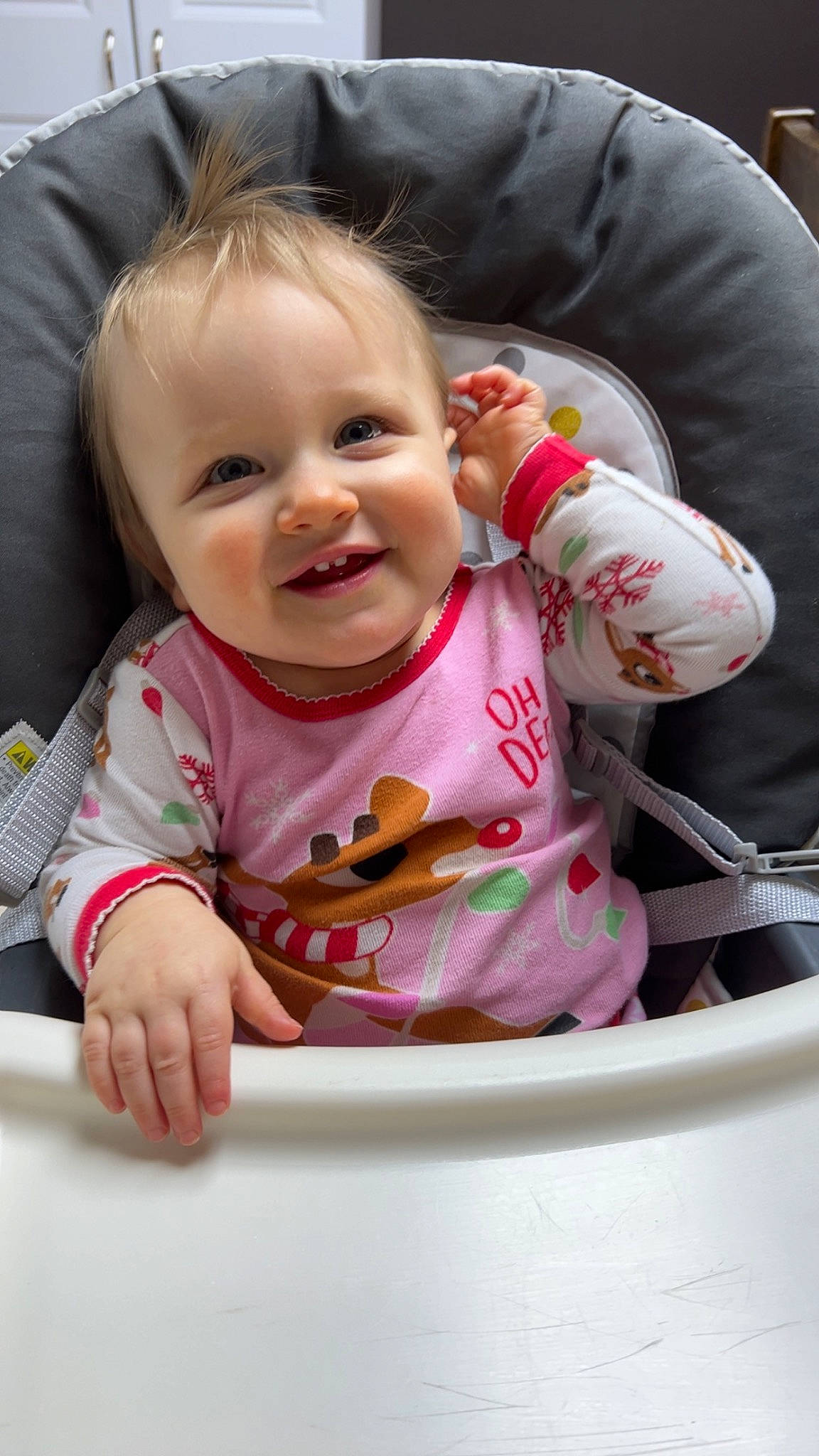 Maemae joined the competition — help win amazing prizes! arm, baby, baby_carriage, baby_products, baby_toddler_clothing, bib, cheek, child, comfort, drinkware, fun, happy, joy, person, pink, sitting, skin, sleeve, smile, tableware