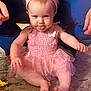Harper joined the competition — help win amazing prizes! baby, child, pink_dress, tutu, headband, tongue_out, carpet, hands, toy, indoor, cute, playful, sitting, infant, person, support, floor, sparkly, toddler, smile