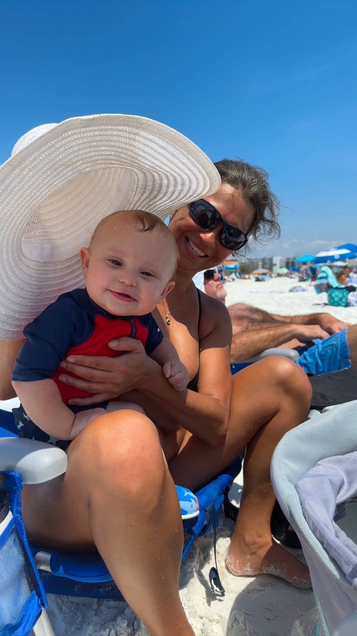 Michael joined the competition — help win amazing prizes! baby, blue, child, event, eyewear, fun, goggles, happy, hat, joy, lap, leg, leisure, person, recreation, shorts, sky, smile, sun_hat, sunglasses