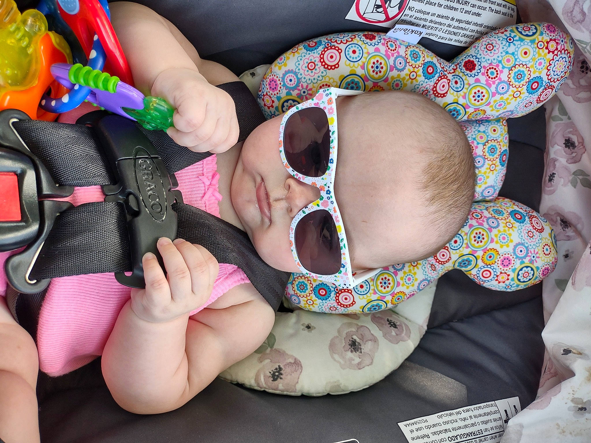 Claudia joined the competition — help win amazing prizes! baby, baby_toddler_clothing, cheek, cool, eyewear, finger, glasses, goggles, head, headgear, human, human_body, mouth, person, pink, skin, sunglasses, textile, thigh, vertebrate