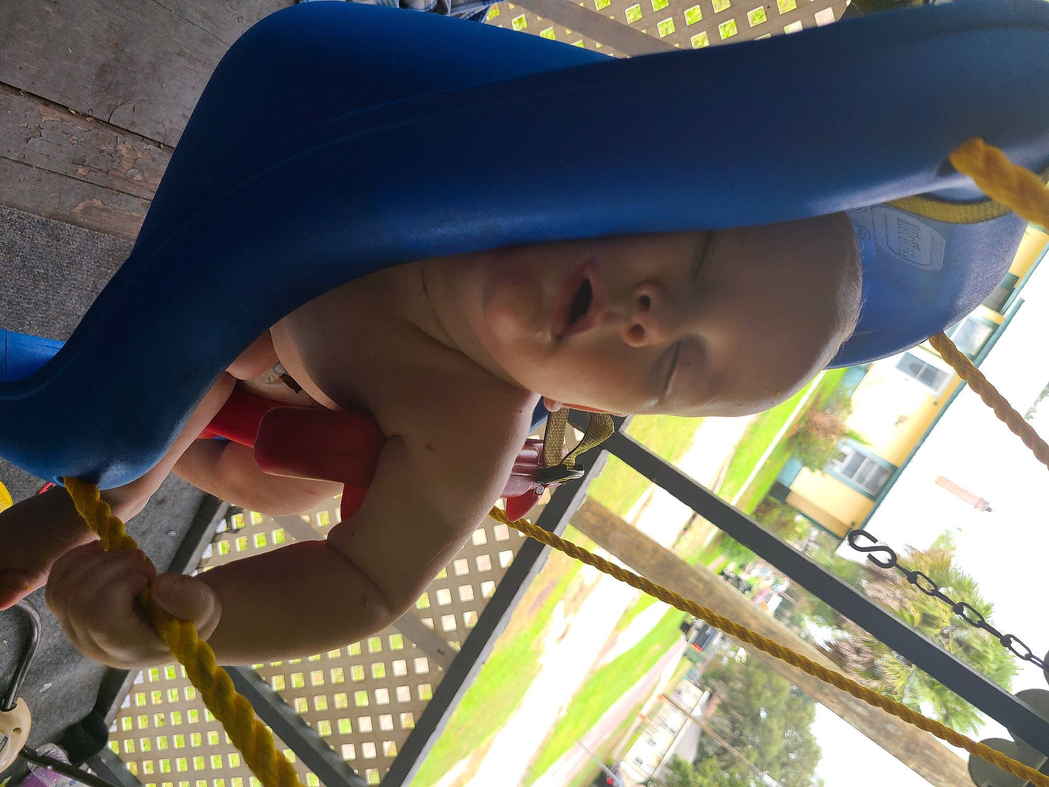 Aspen is registered to the contest to win money with this photo: cap, child, city, costume_hat, electric_blue, fashion_accessory, fun, grass, happy, hat, leisure, person, plant, public_space, recreation, shade, smile, sun_hat, toddler, tree