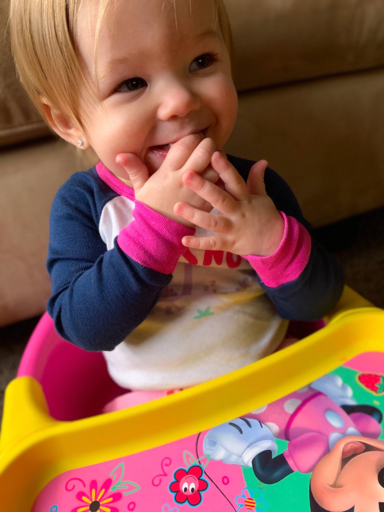 Adalina joined the competition — help win amazing prizes! baby, baby_food, cheek, child, joy, person, pink, play, skin, tableware, toddler