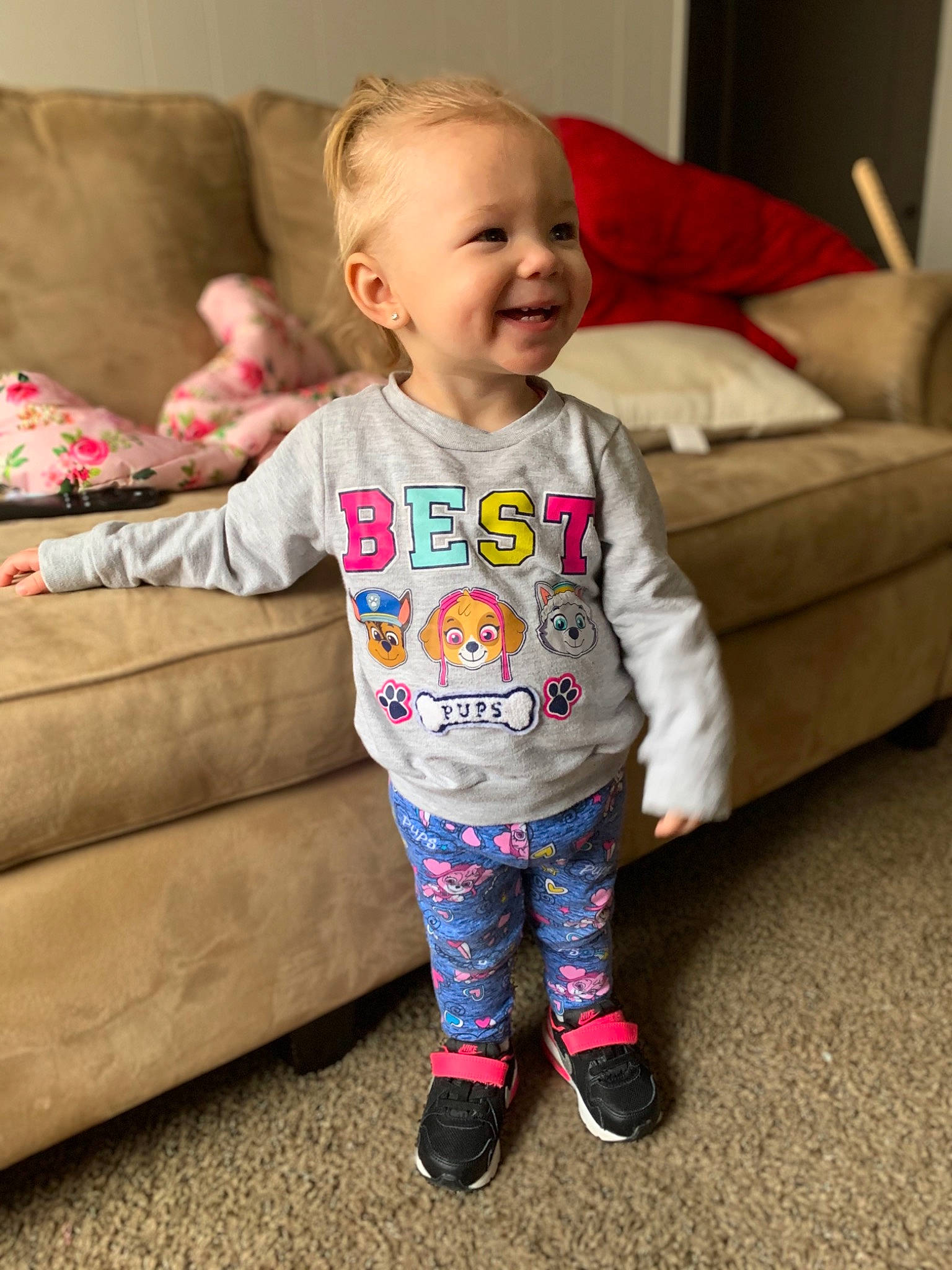 Adalina joined the competition — help win amazing prizes! baby, baby_toddler_clothing, cheek, child, joy, outerwear, pajamas, person, play, sleeve, toddler