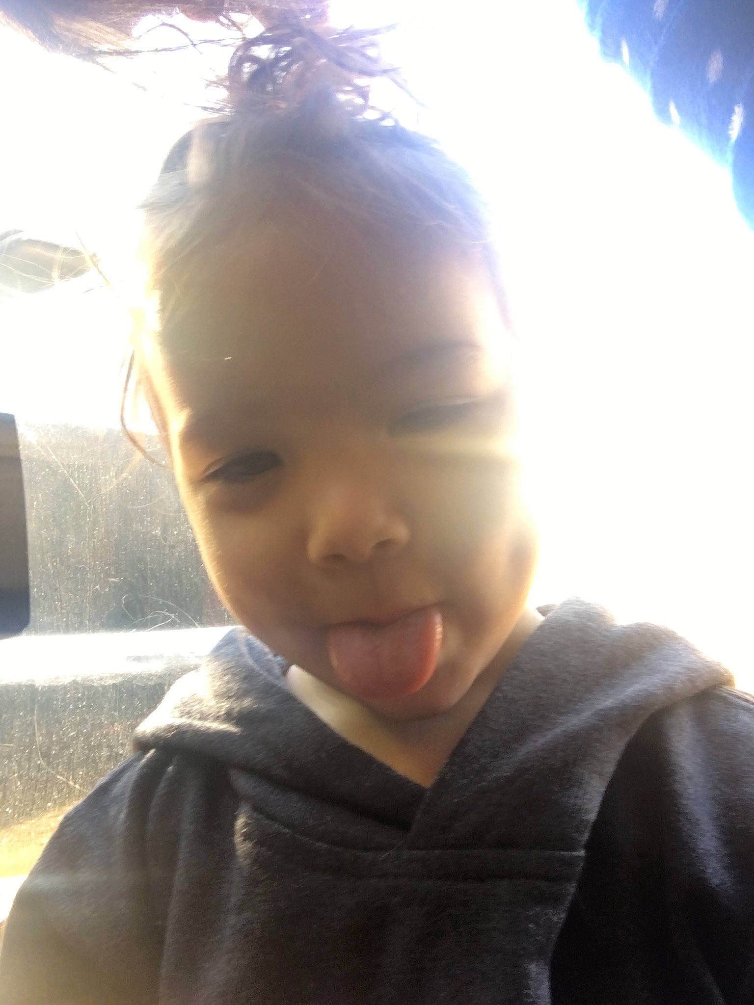 Alexis is registered to the contest to win money with this photo: cheek, child, chin, cool, eye, face, forehead, hair, hairstyle, head, light, lip, mouth, nose, person, selfie, skin, sky, smile, sunlight