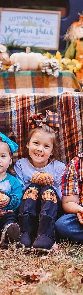 Dani joined the competition — help win amazing prizes! baked_goods, child, design, happy, joy, laugh, pattern, people, person, plaid, play, sibling, smile, snack, tartan, toddler