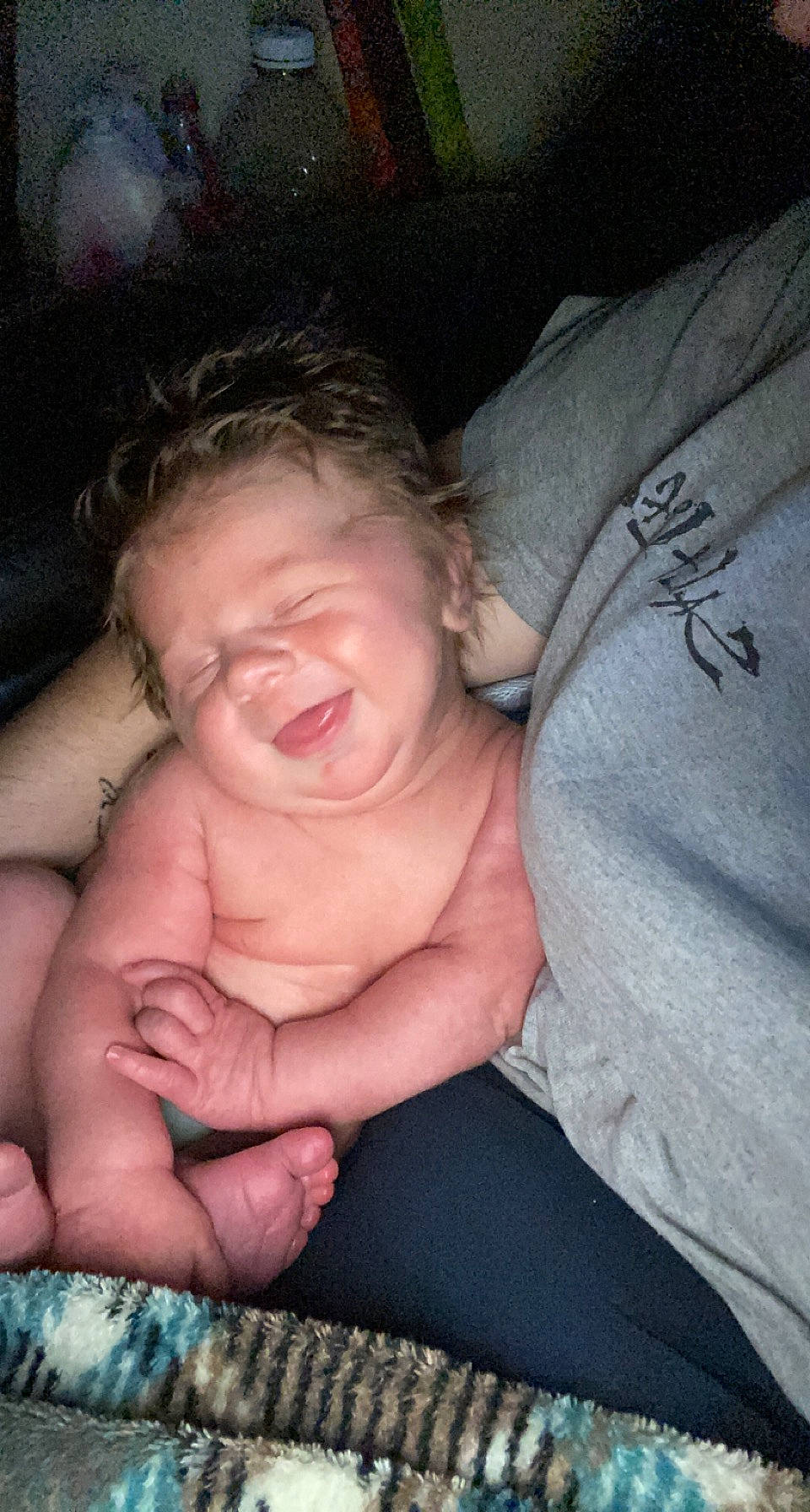 Benton joined the competition — help win amazing prizes! abdomen, baby, barechested, barefoot, cheek, chest, comfort, elbow, event, finger, foot, fun, gesture, happy, linens, person, smile, stomach, thumb, toddler